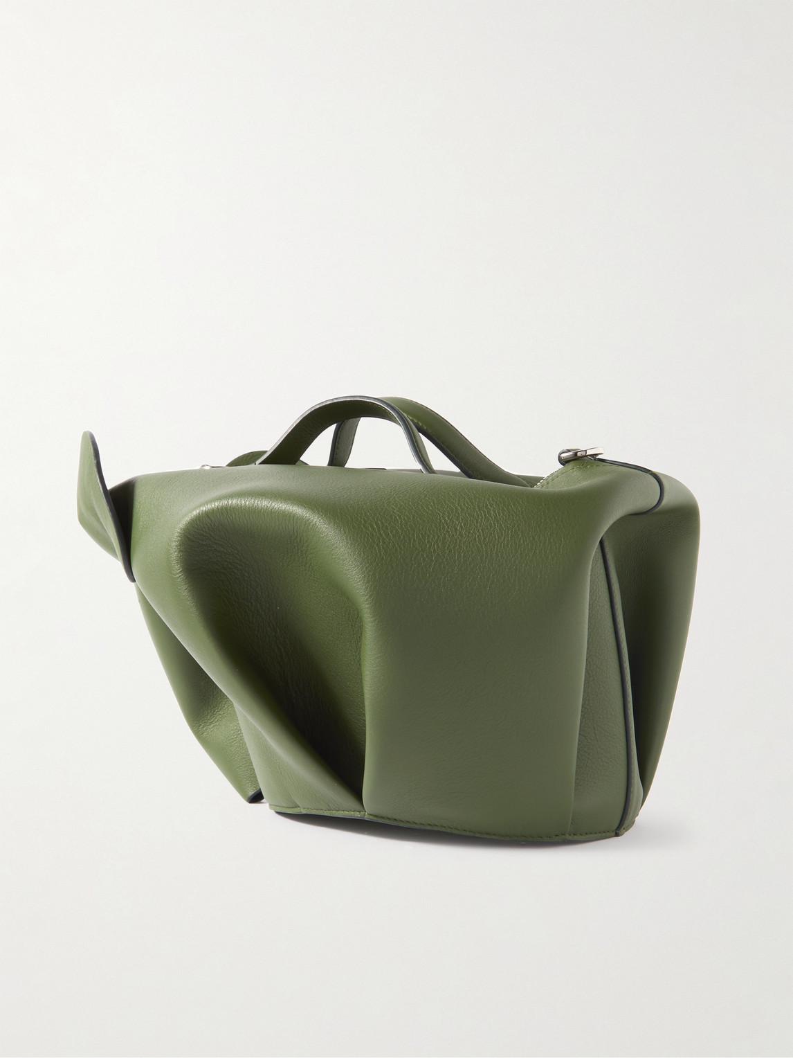 Shop Loewe Elephant Leather Messenger Bag In Green
