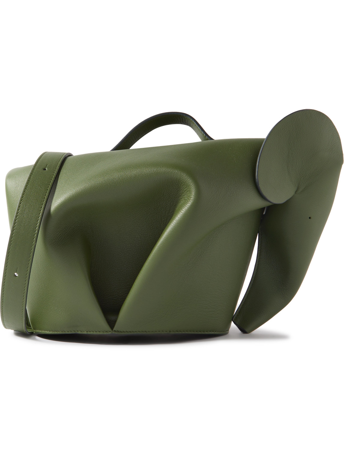 LOEWE - Elephant Leather Messenger Bag - Men - Green | The Hoxton Trend