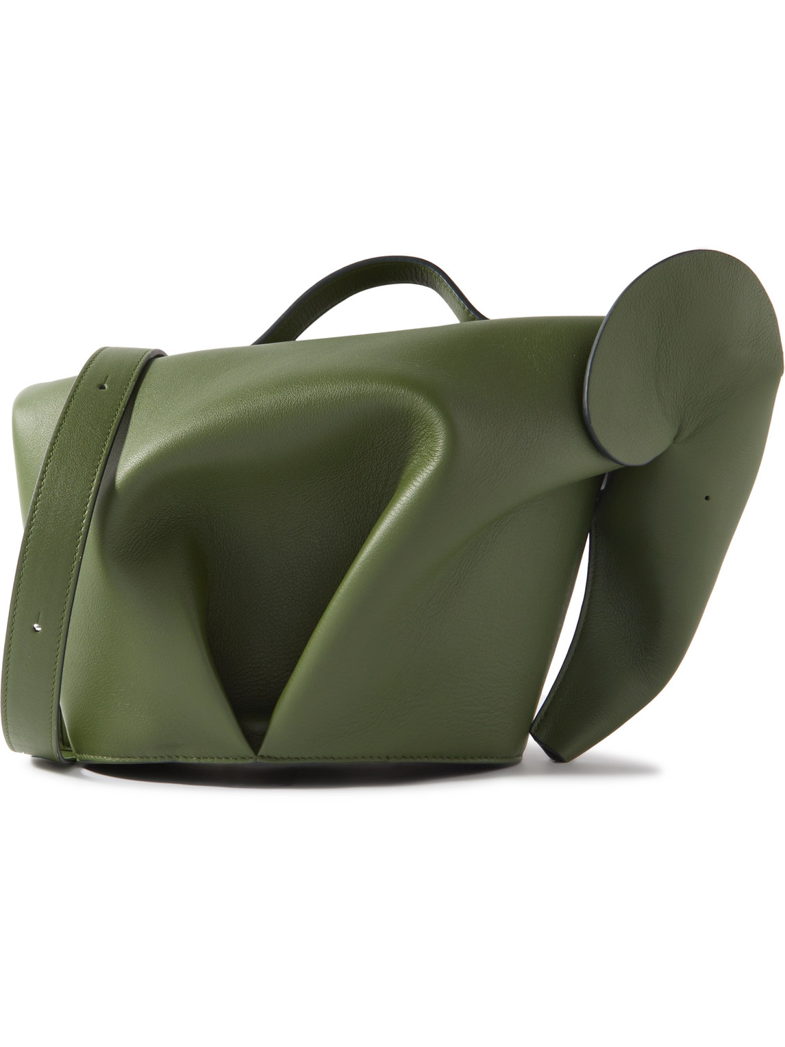 Loewe Elephant Leather Messenger Bag In Green