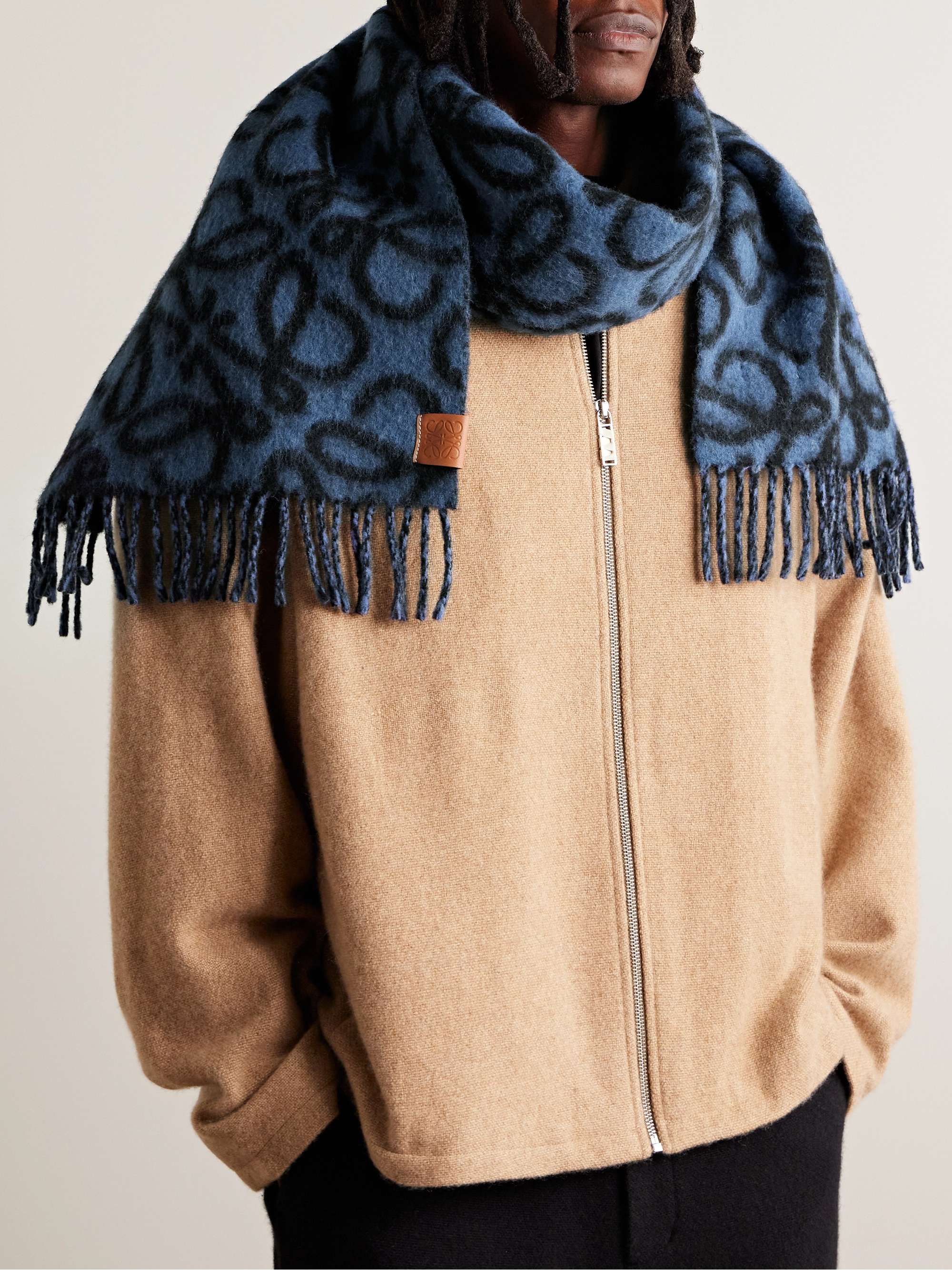 Zegna two-tone fringed-edge scarf - Black