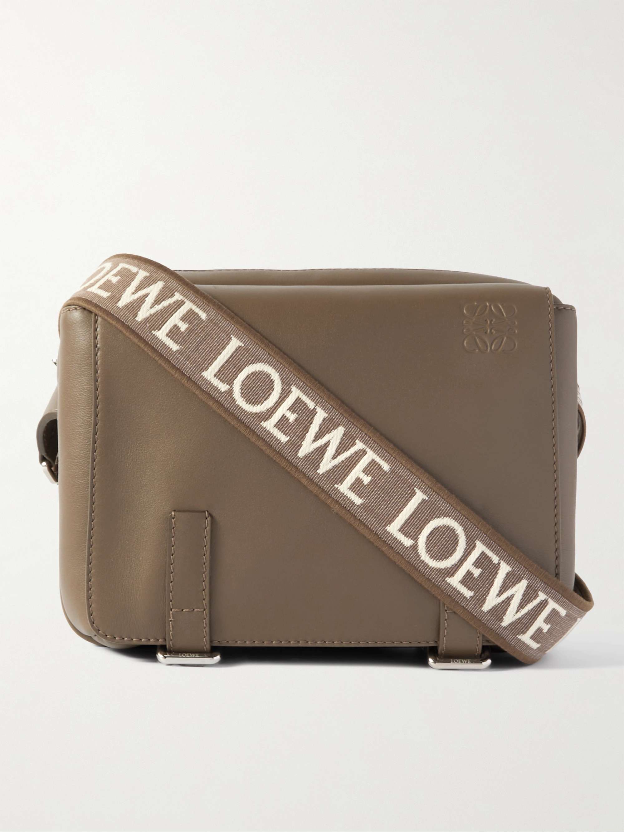 LOEWE Military Leather Messenger Bag for Men