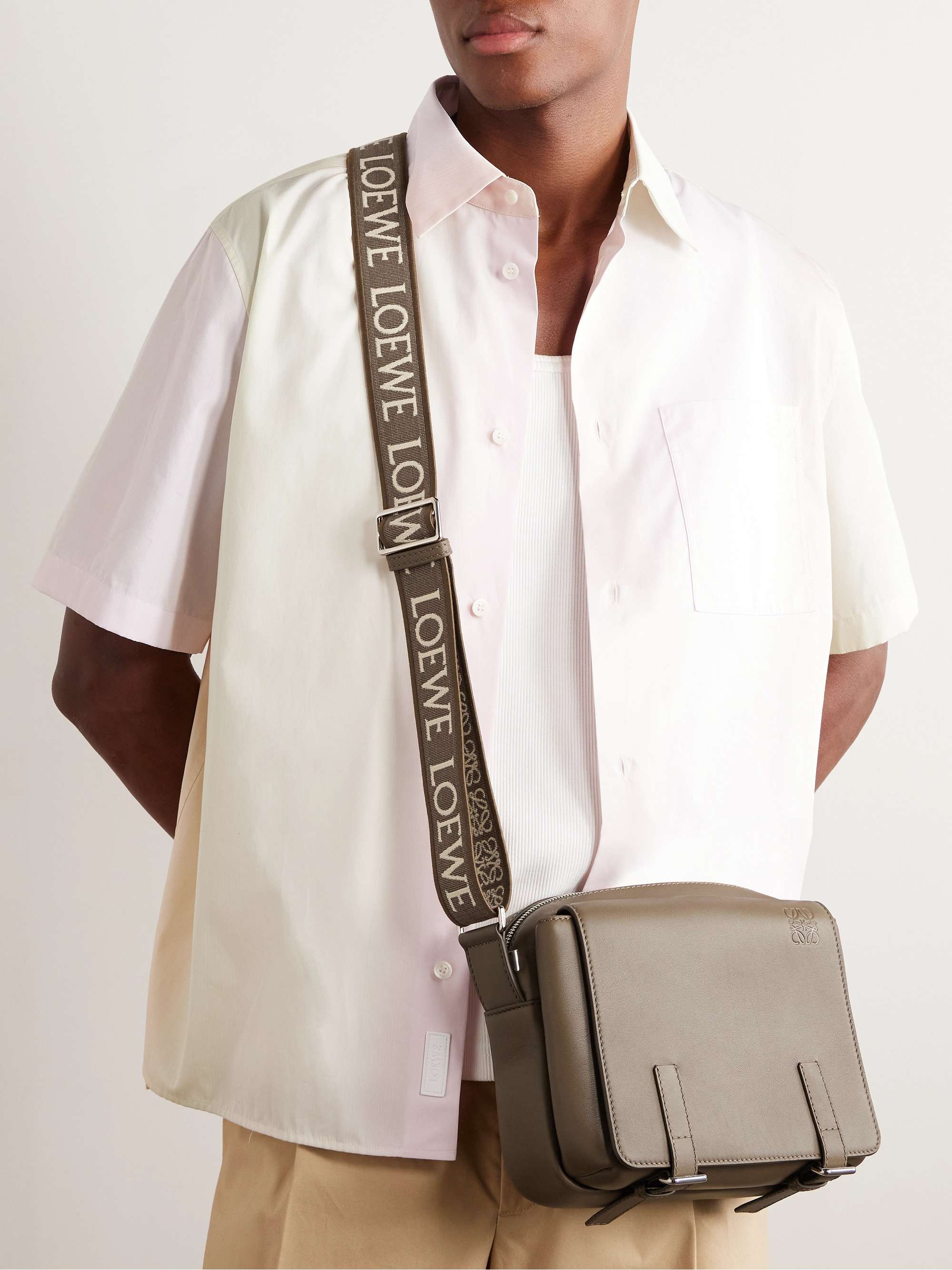 LOEWE Military Leather Messenger Bag for Men | MR PORTER