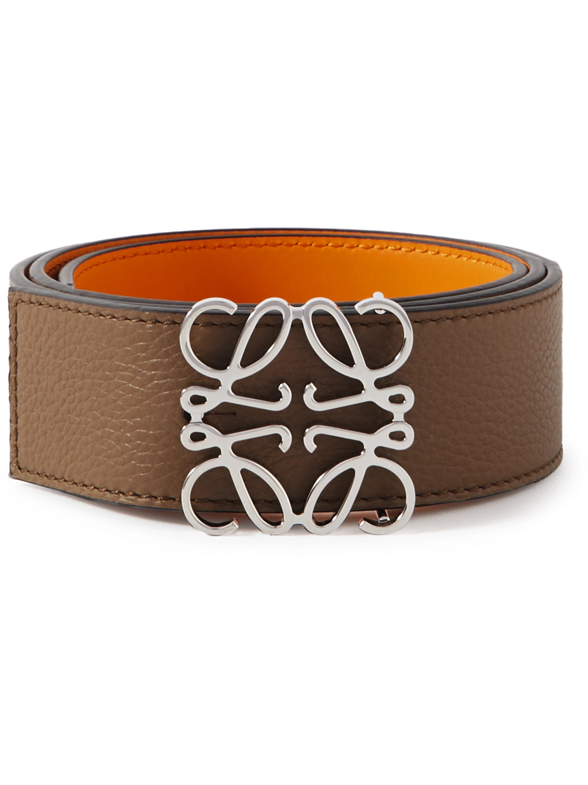 Loewe 4cm Anagram Reversible Leather Belt In Brown