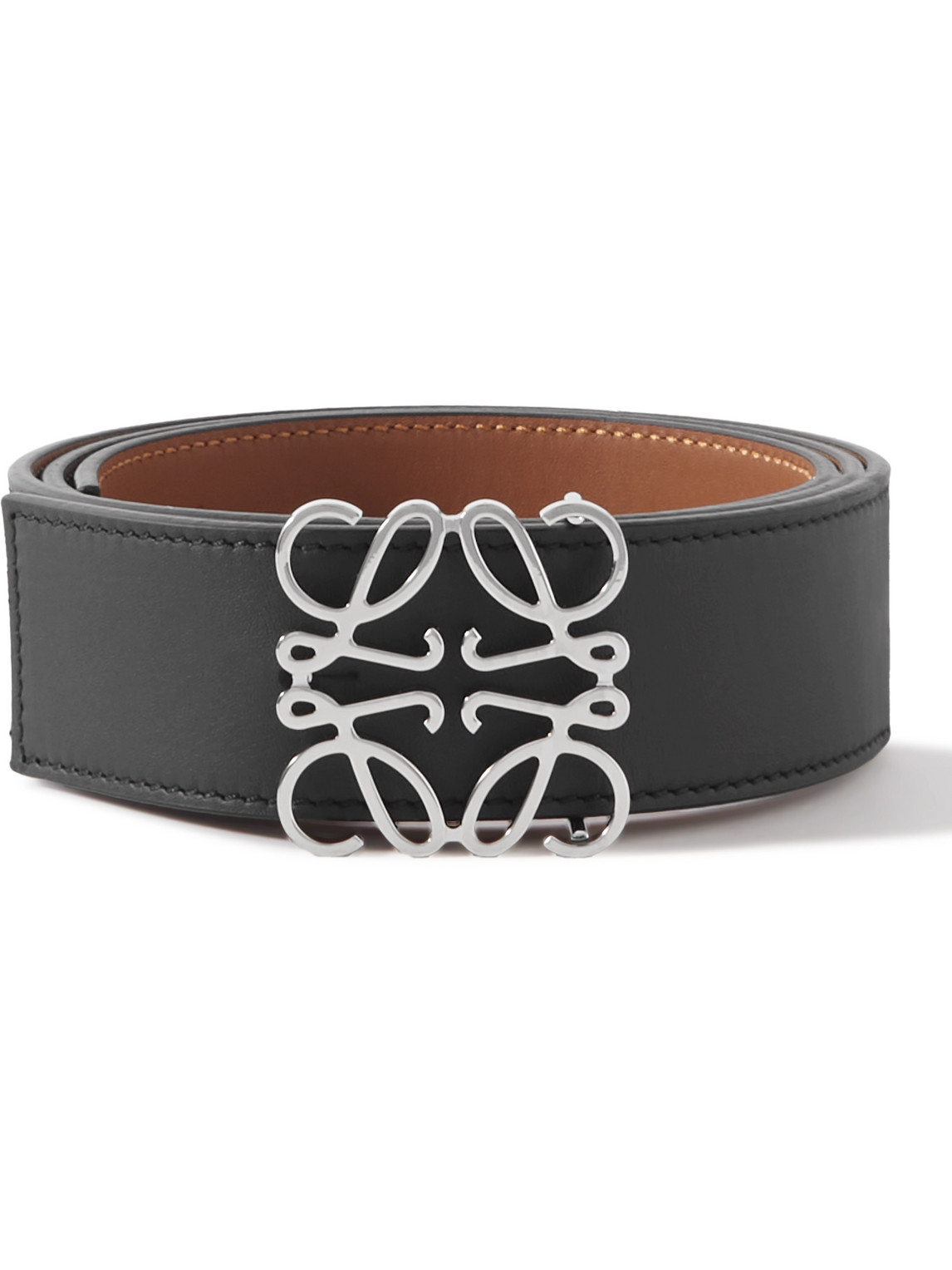 Loewe 4cm Reversible Leather Belt In Black