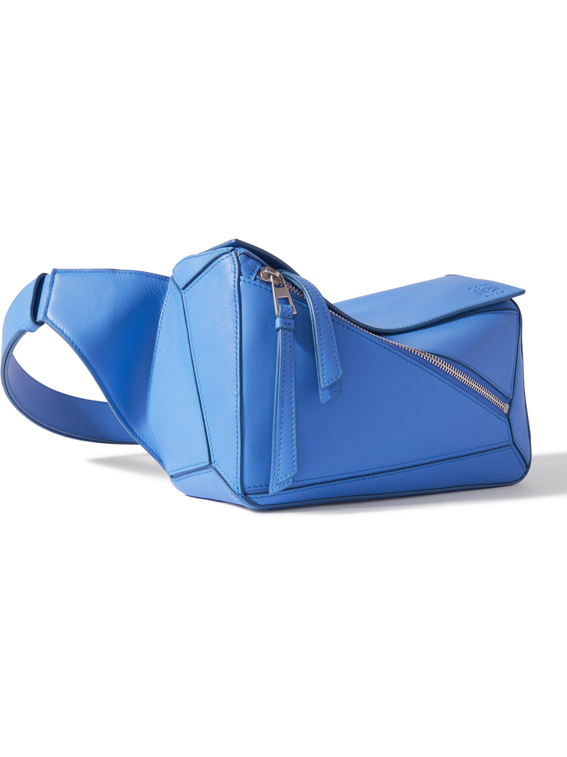 Loewe Puzzle Small Leather Belt Bag In Blue