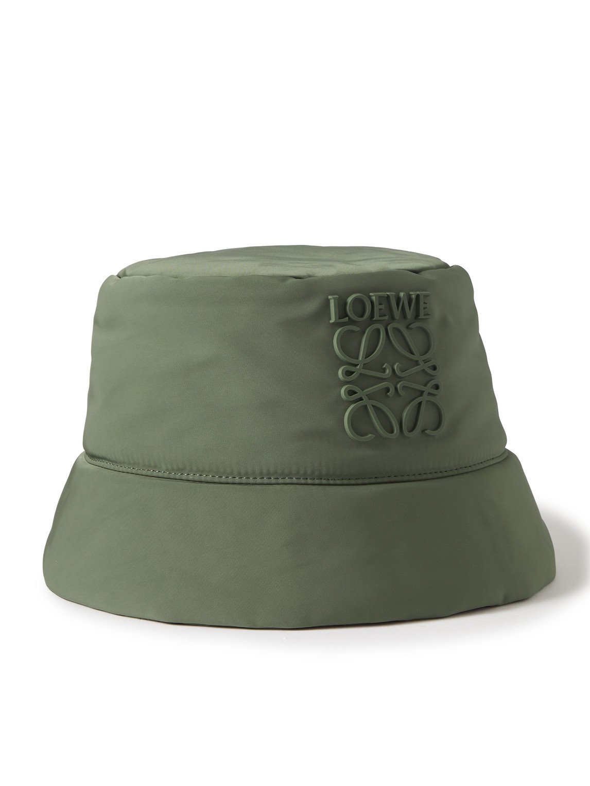 Shop Loewe Logo-appliquéd Padded Nylon Bucket Hat In Green