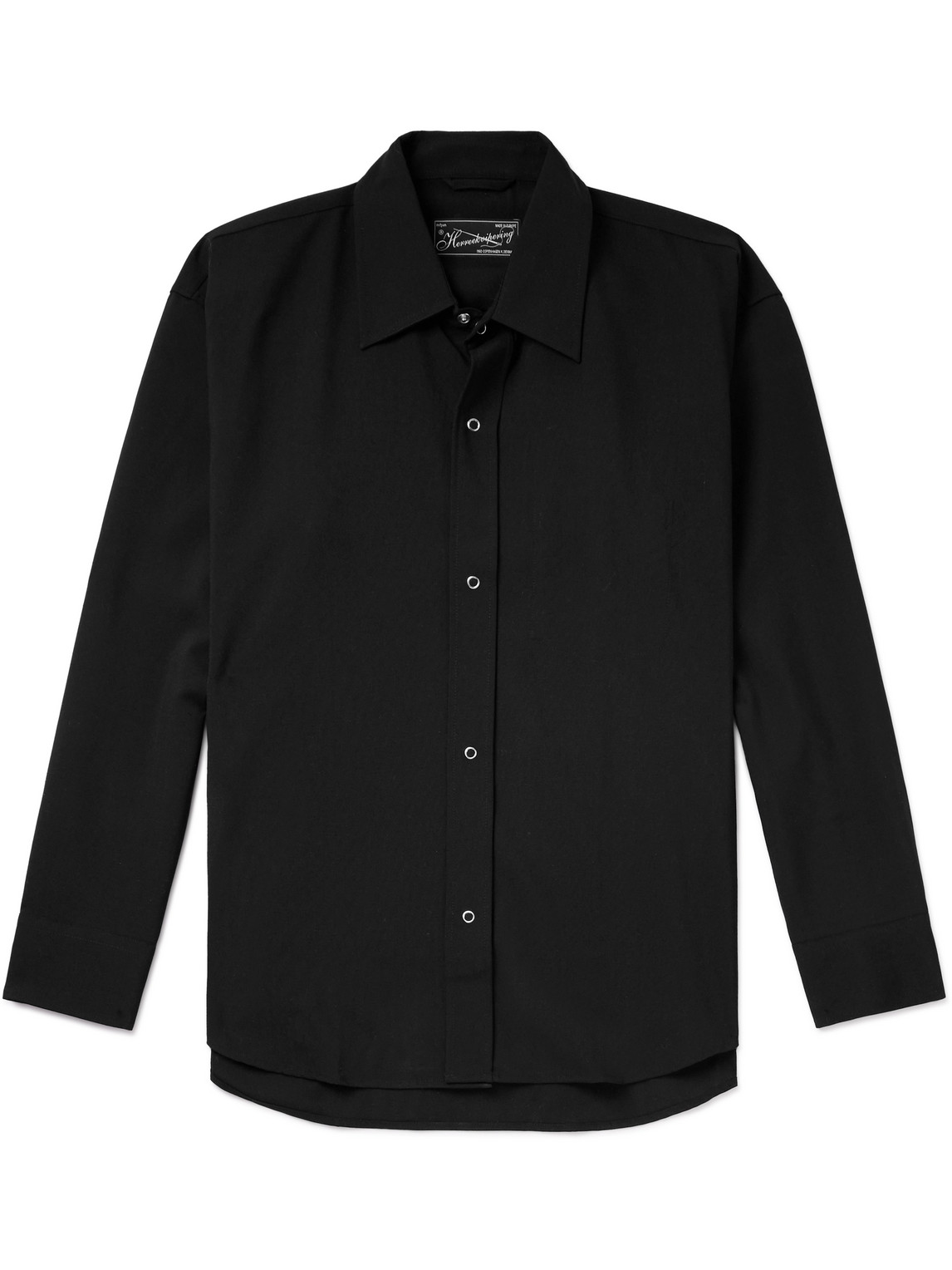 Mfpen Black Casino Shirt In Black Wool