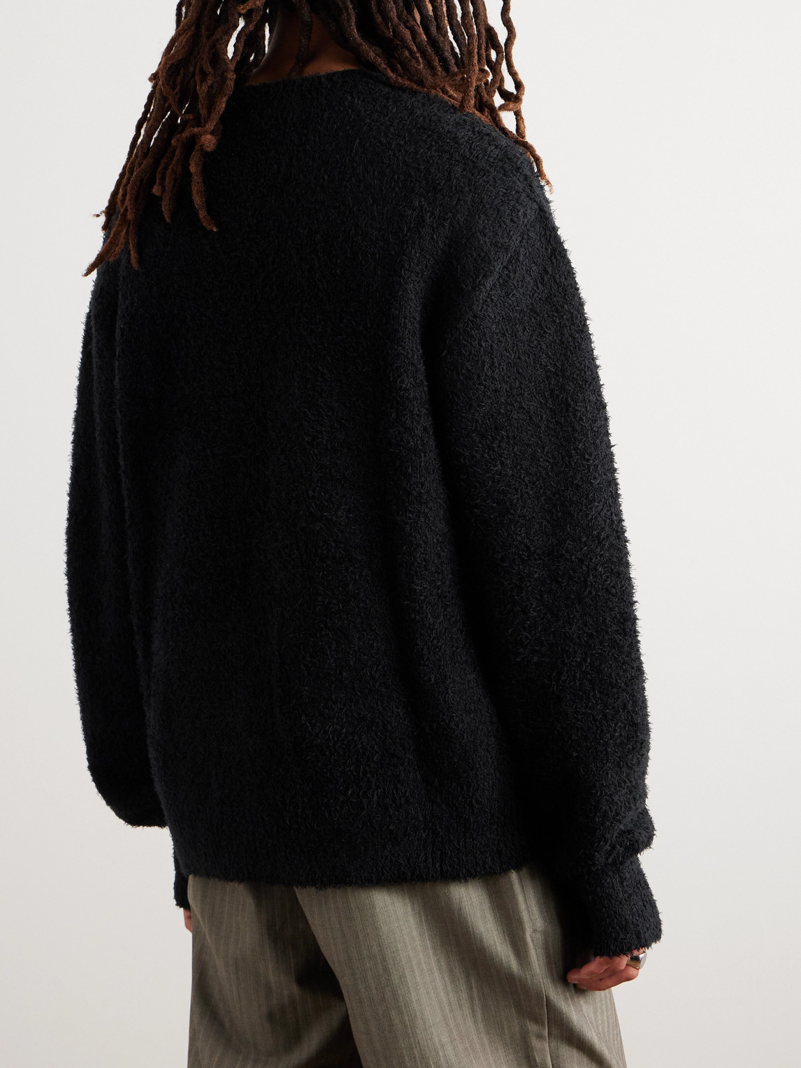 Shop Mfpen Brushed-cotton Sweater In Black