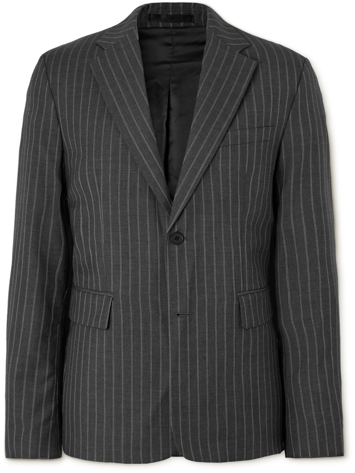 Mfpen Pinstriped Wool Suit Jacket In Gray