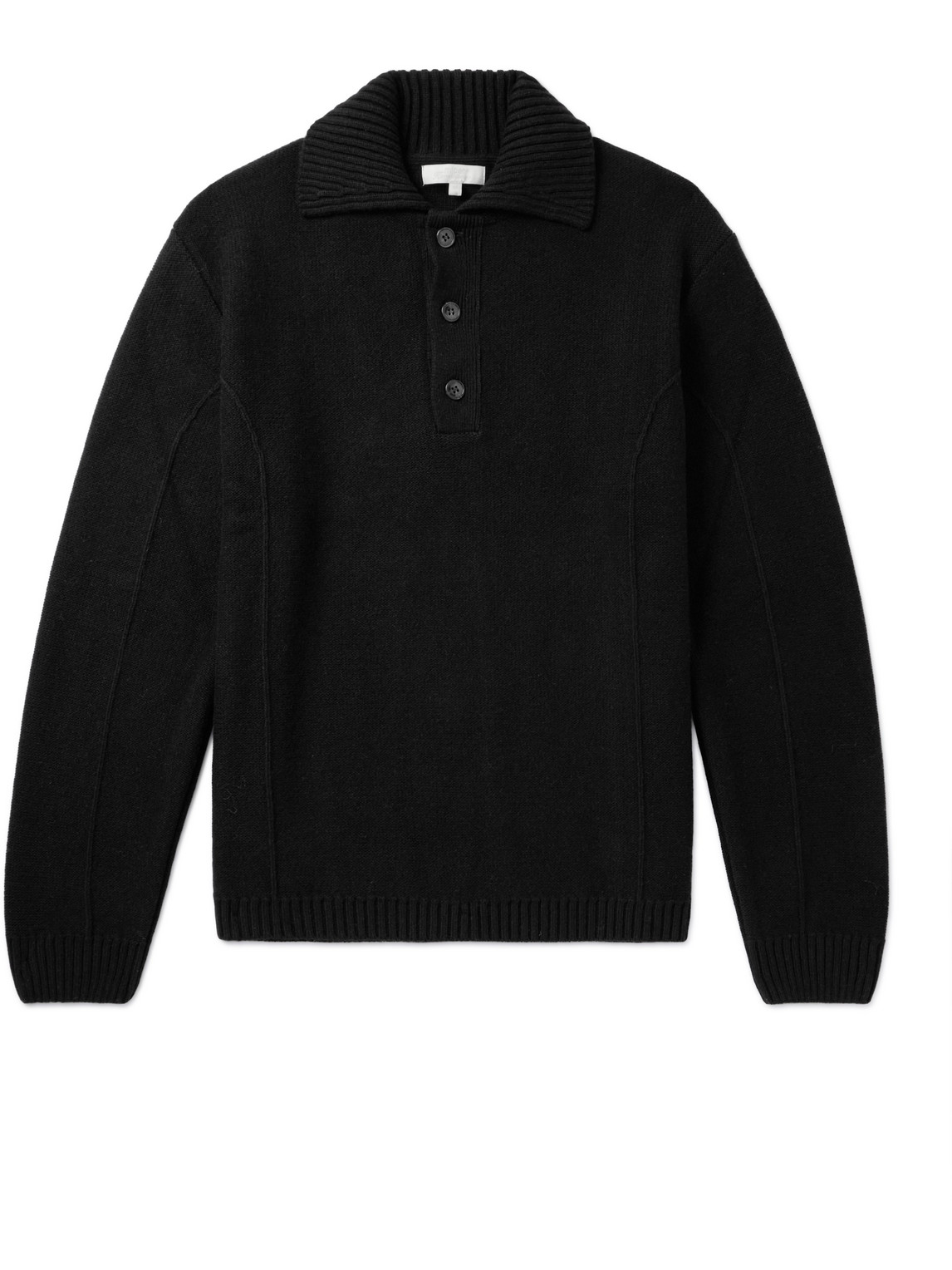 Mfpen Black Company Polo In Black Recycled Wool