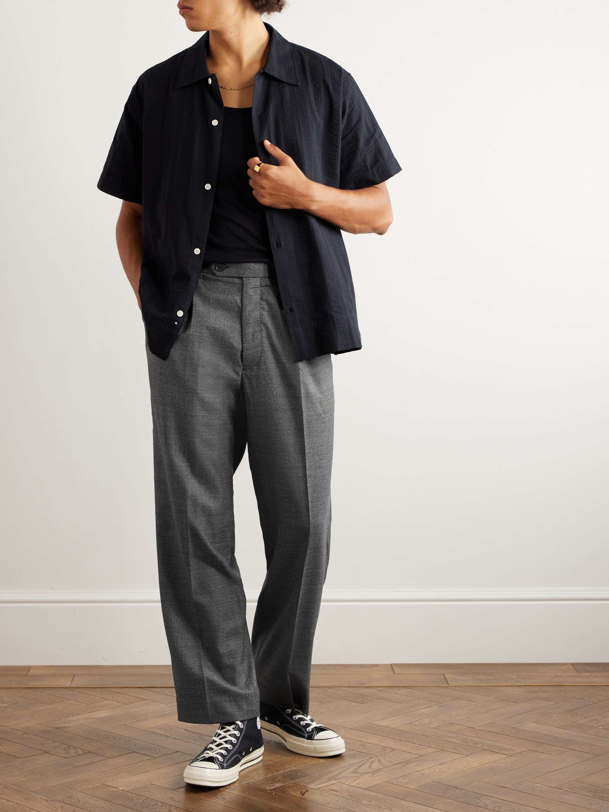 Zegna pleated wool trousers - Black