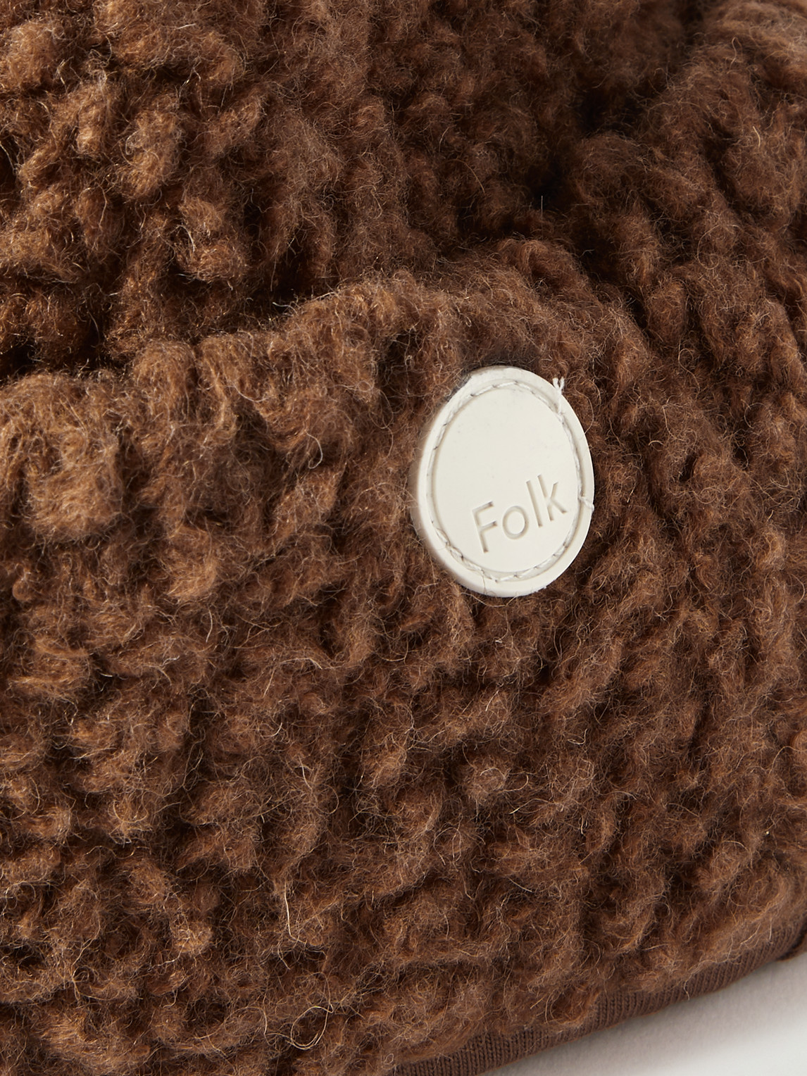 Folk Logo-appliquéd Fleece Beanie In Brown