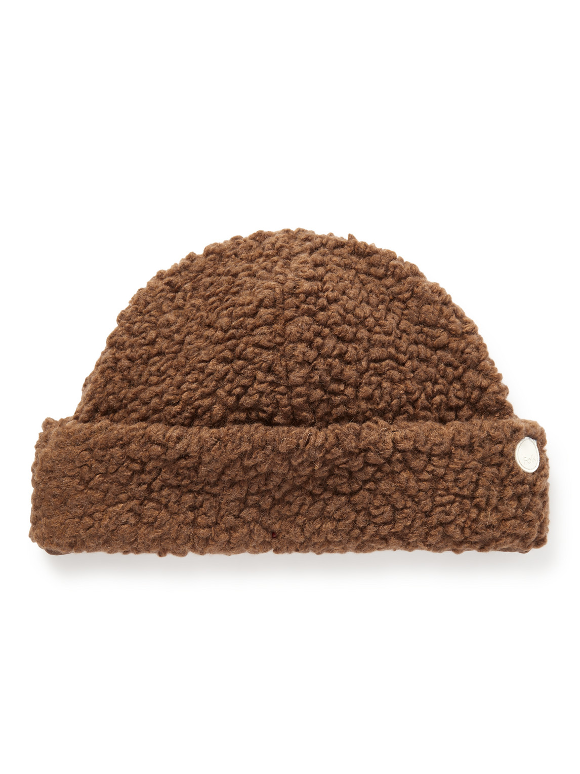 Folk Logo-appliquéd Fleece Beanie In Brown