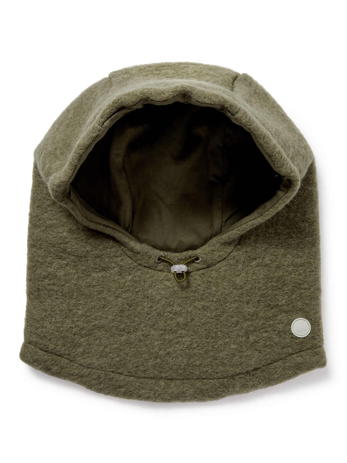Folk Ash Wool-blend Fleece Hood In Green