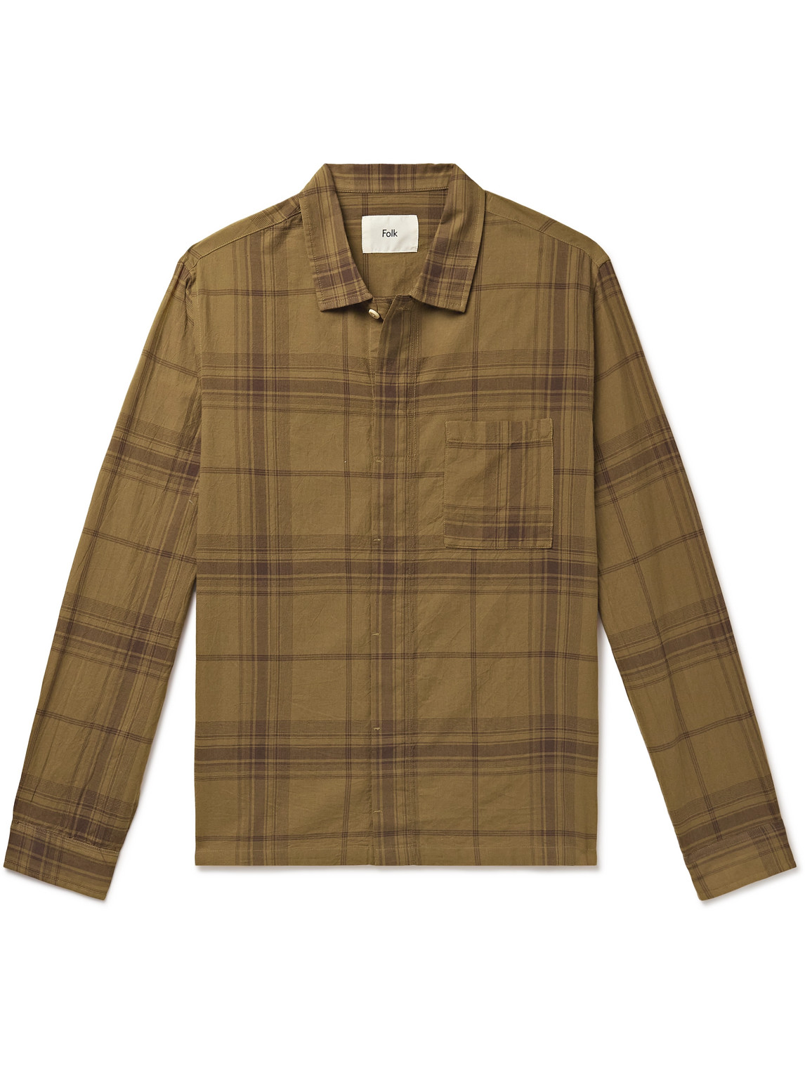 Patch Checked Cotton Shirt