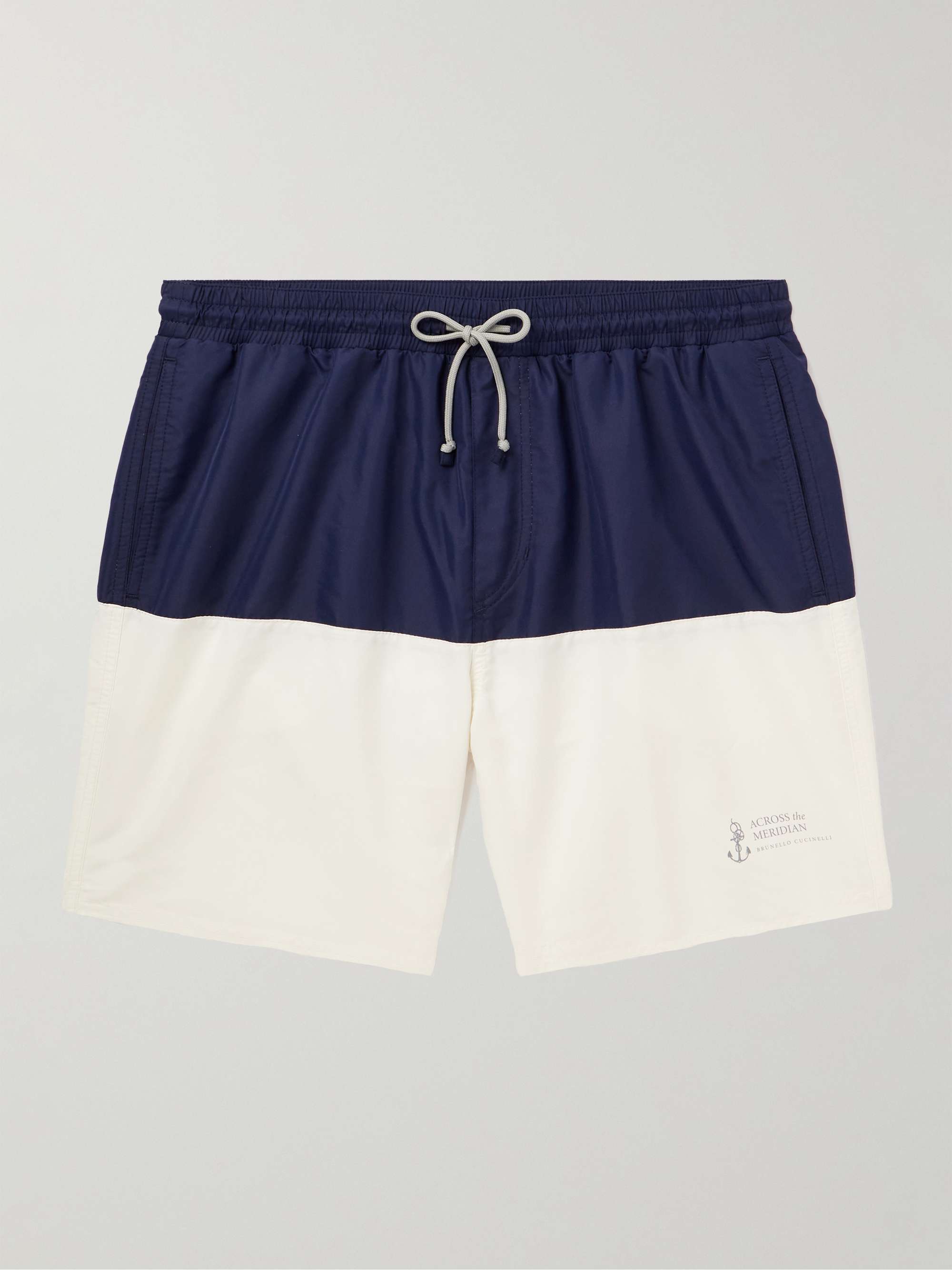 BRUNELLO CUCINELLI Straight-Leg Long-Length Colour-Block Swim Shorts