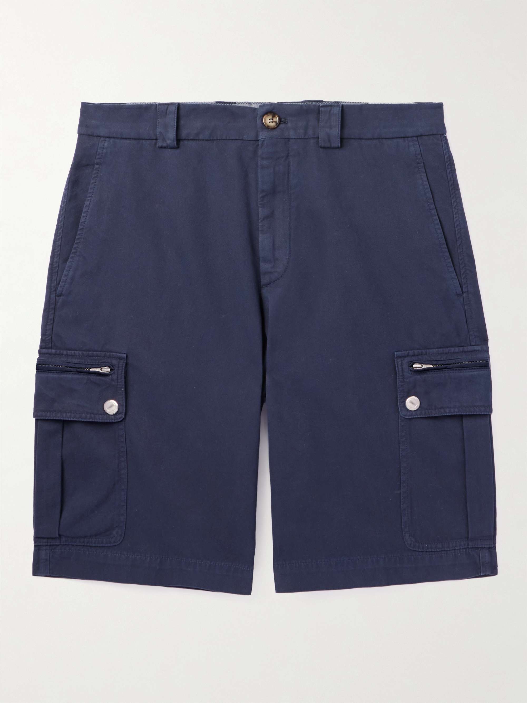 BRUNELLO CUCINELLI Straight-Leg Cotton-Twill Cargo Shorts for Men | MR ...