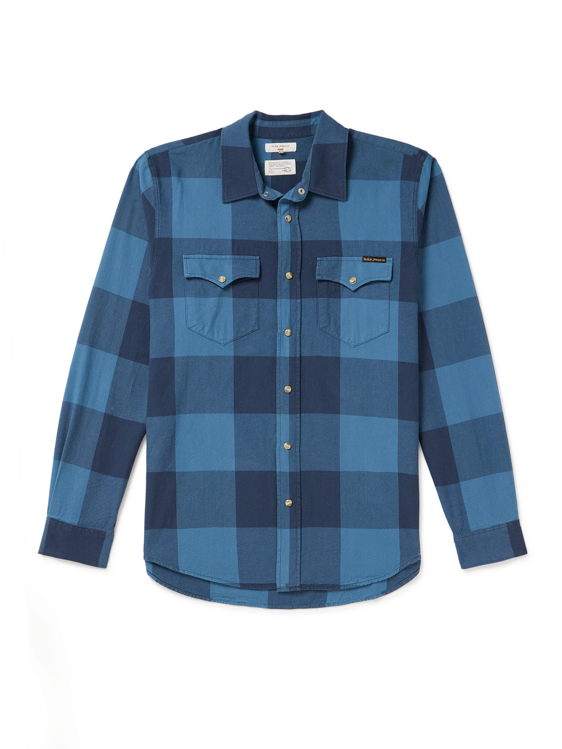 NUDIE JEANS GEORGE CHECKED COTTON-TWILL WESTERN SHIRT