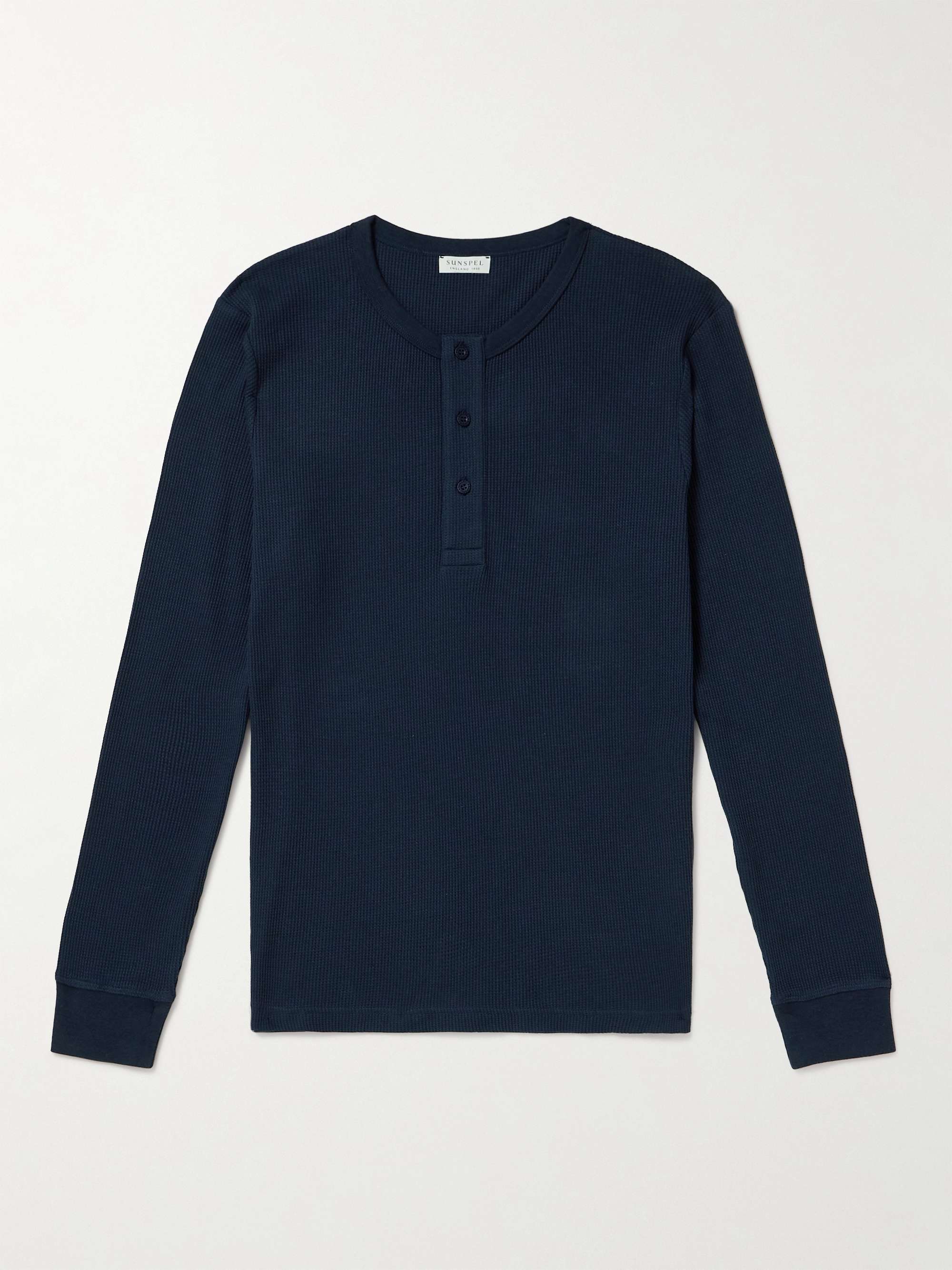 SUNSPEL Waffle-Knit Supima Cotton Henley T-Shirt for Men | MR PORTER