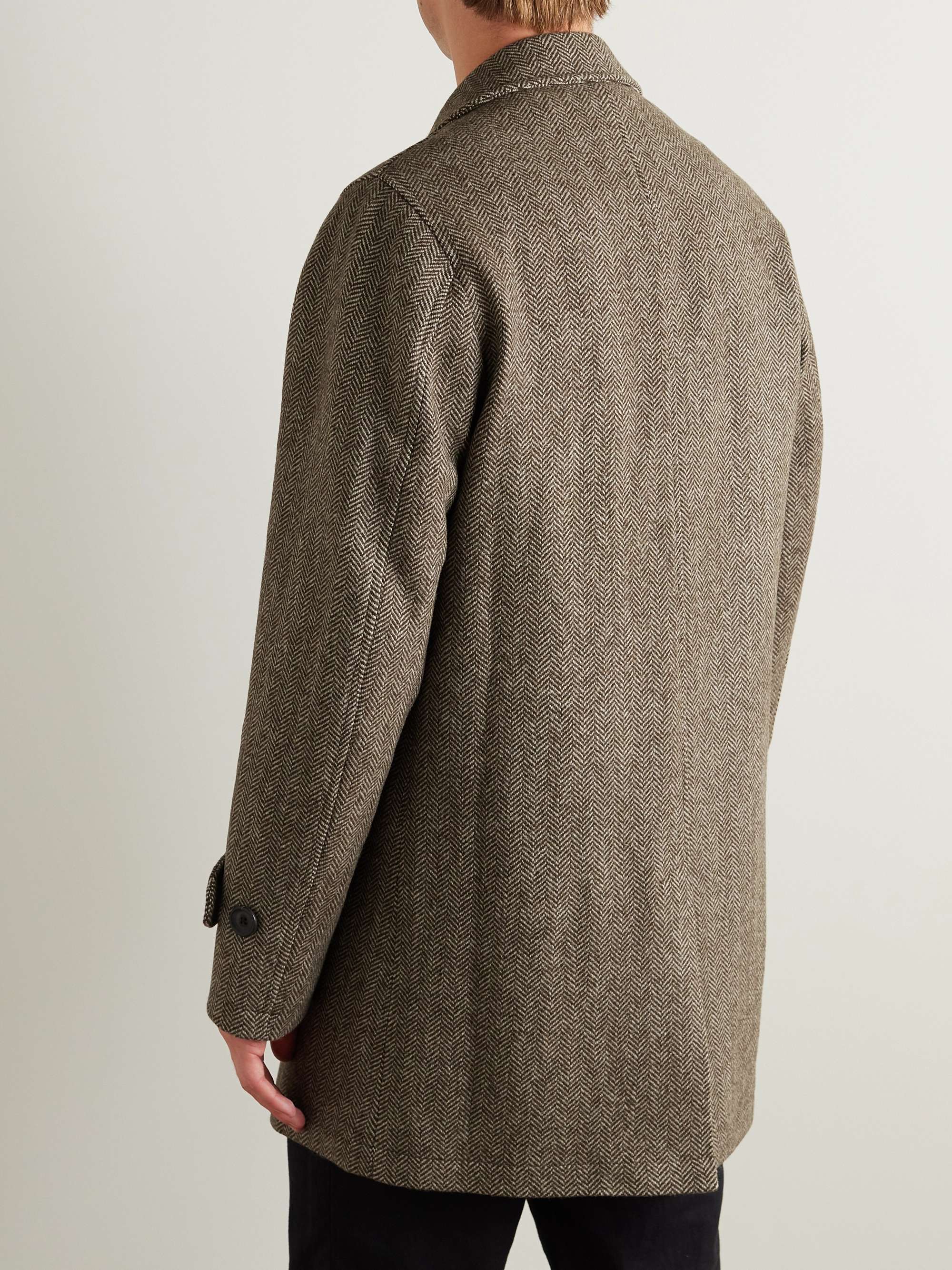 OLIVER SPENCER Albion Herringbone Wool Coat for Men | MR PORTER