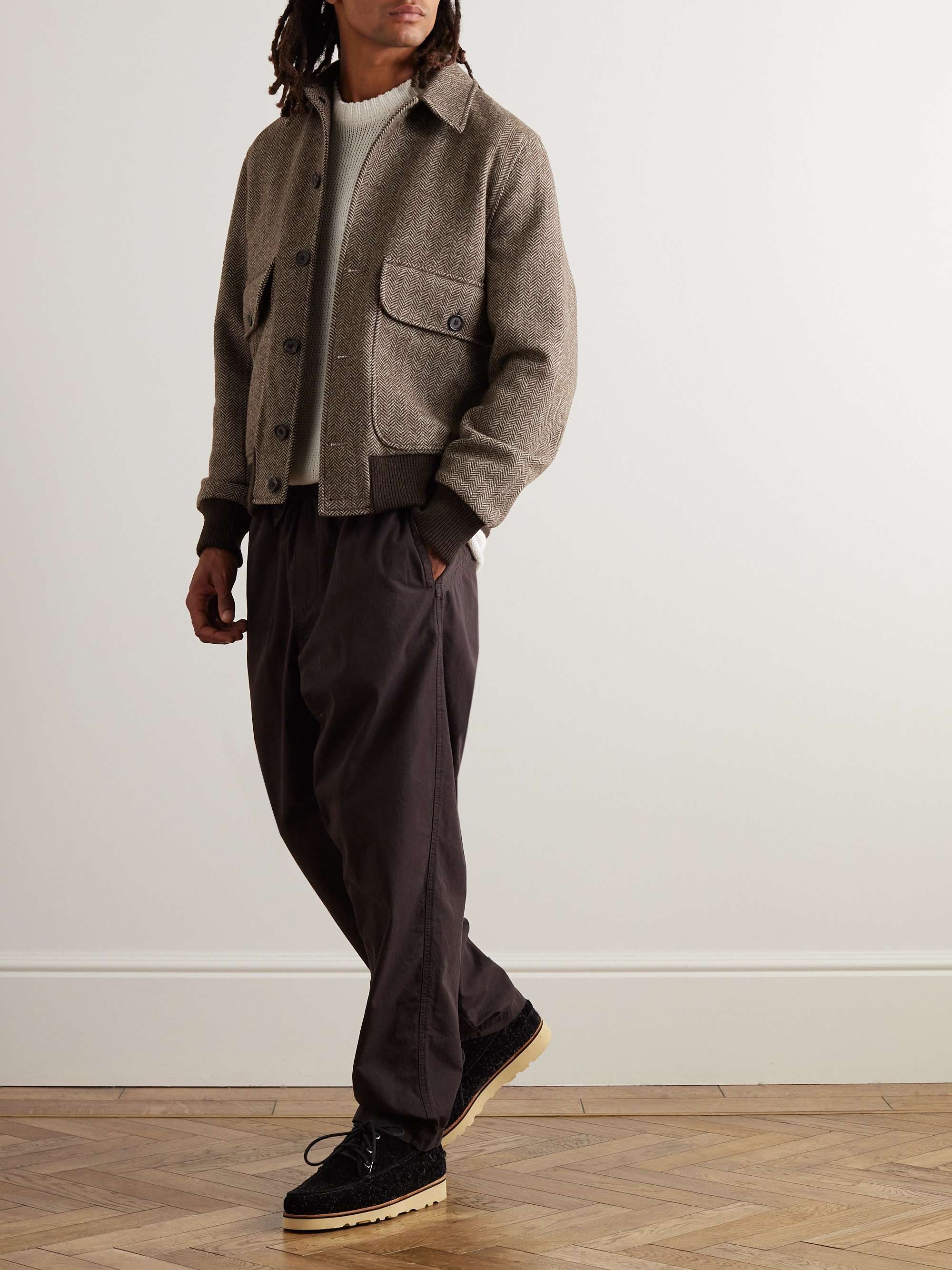 OLIVER SPENCER Linfield Herringbone Wool Bomber Jacket for Men | MR PORTER