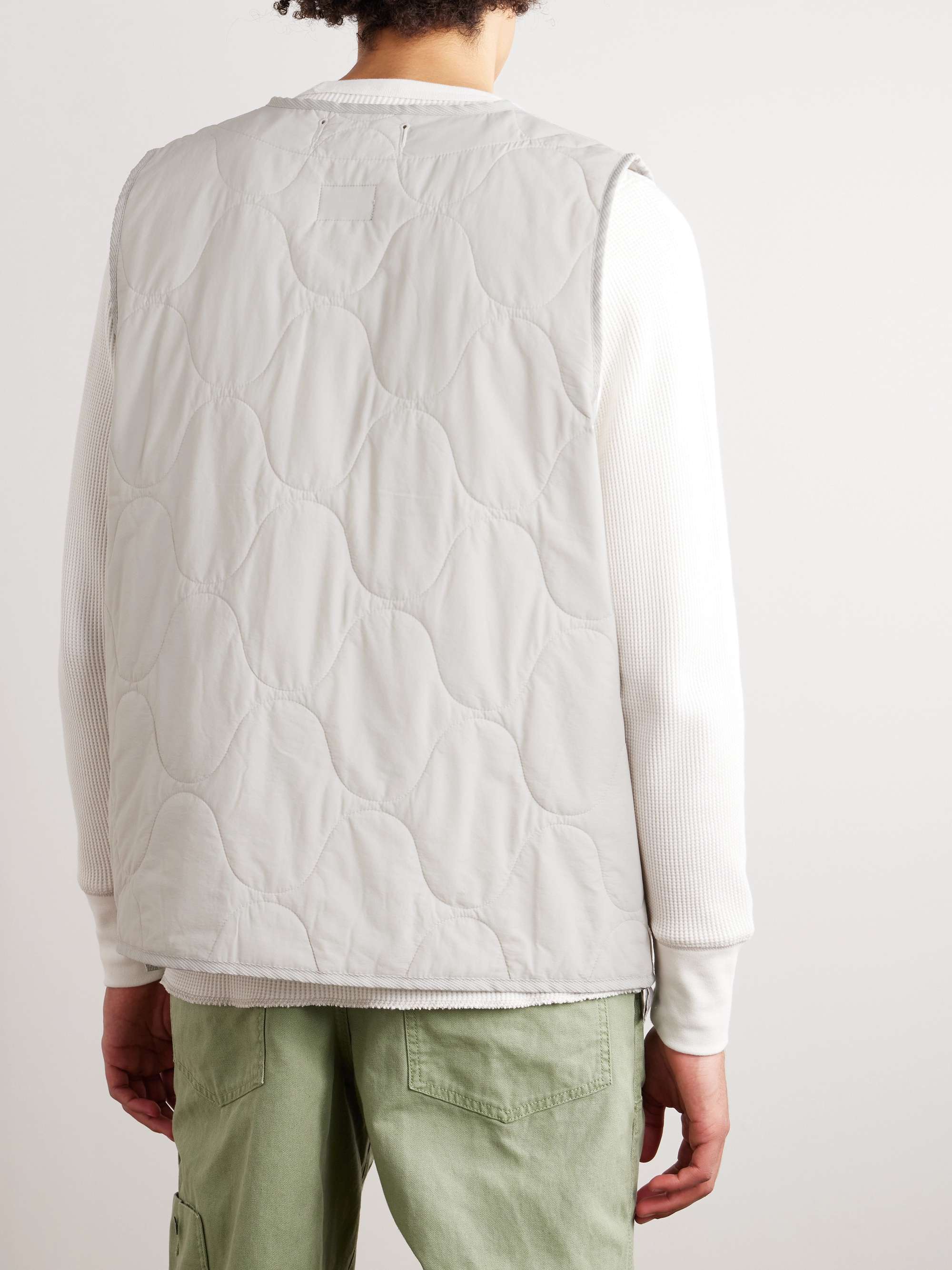 NIKE Logo-Embroidered Quilted Padded Ripstop Gilet
