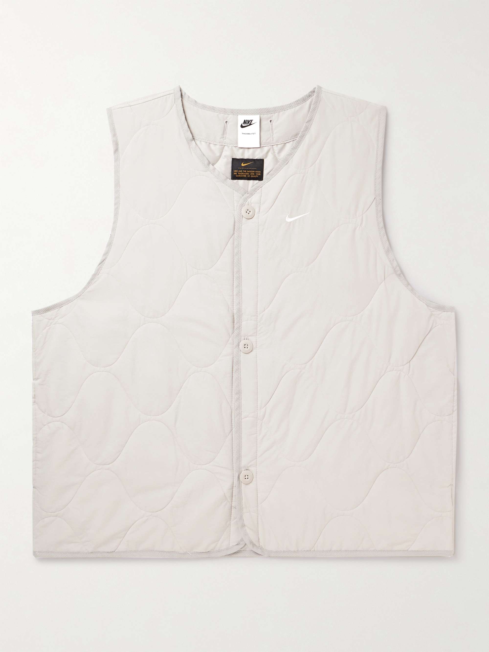 NIKE Logo-Embroidered Quilted Padded Ripstop Gilet