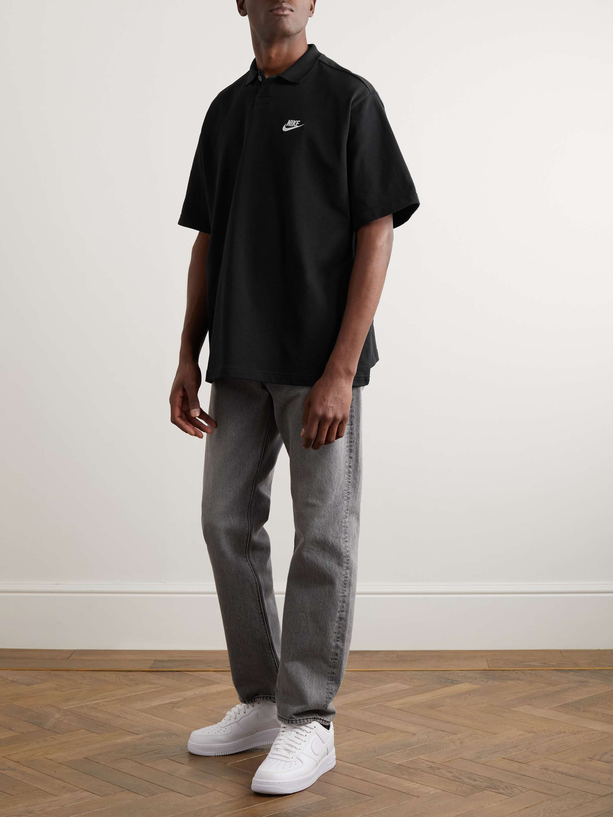 NIKE Logo-Embroidered Cotton-Jersey Polo Shirt