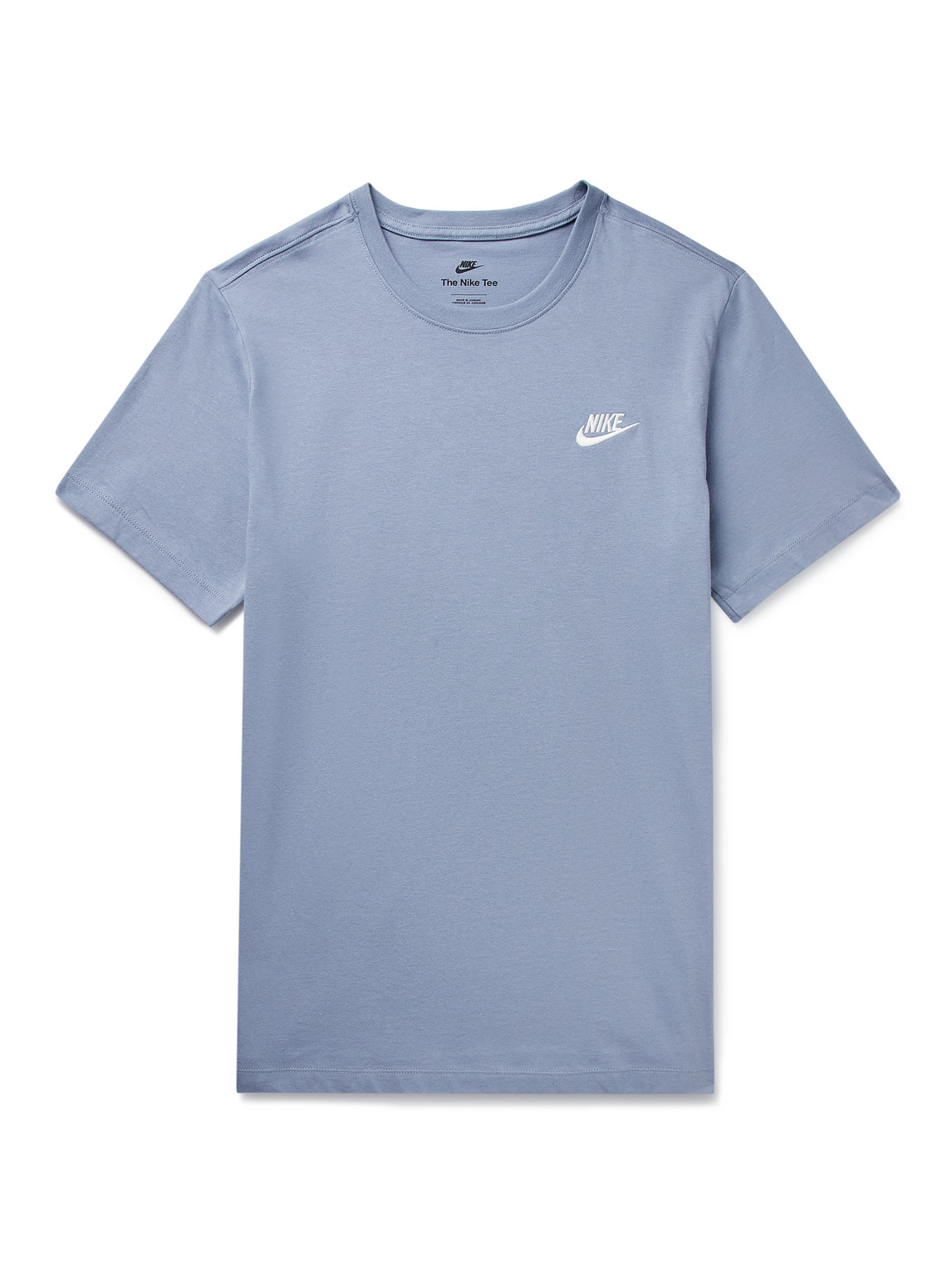 Nike Sportswear Club Logo-embroidered Cotton-jersey T-shirt In Blue