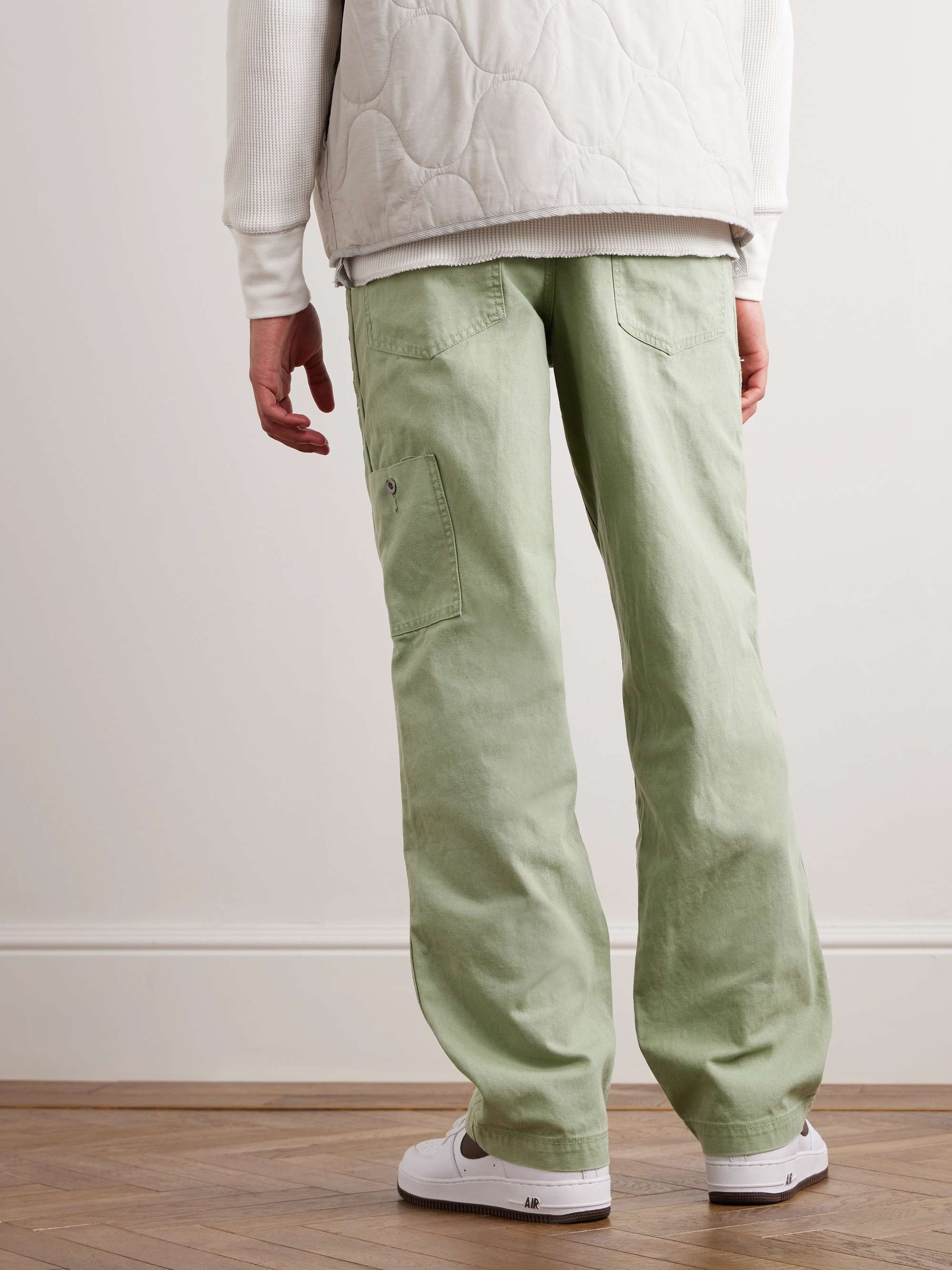 NIKE Straight-Leg Logo-Embroidered Cotton-Canvas Trousers