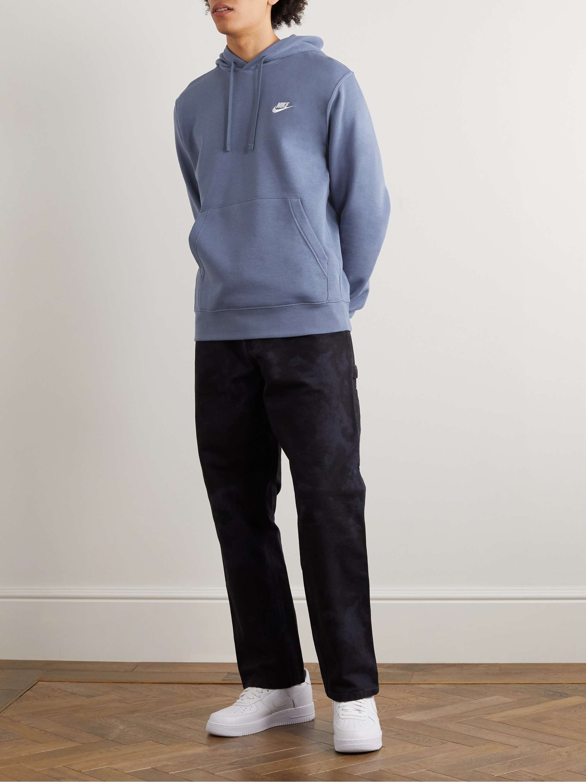 NIKE NSW Logo-Embroidered Cotton-Blend Jersey Hoodie