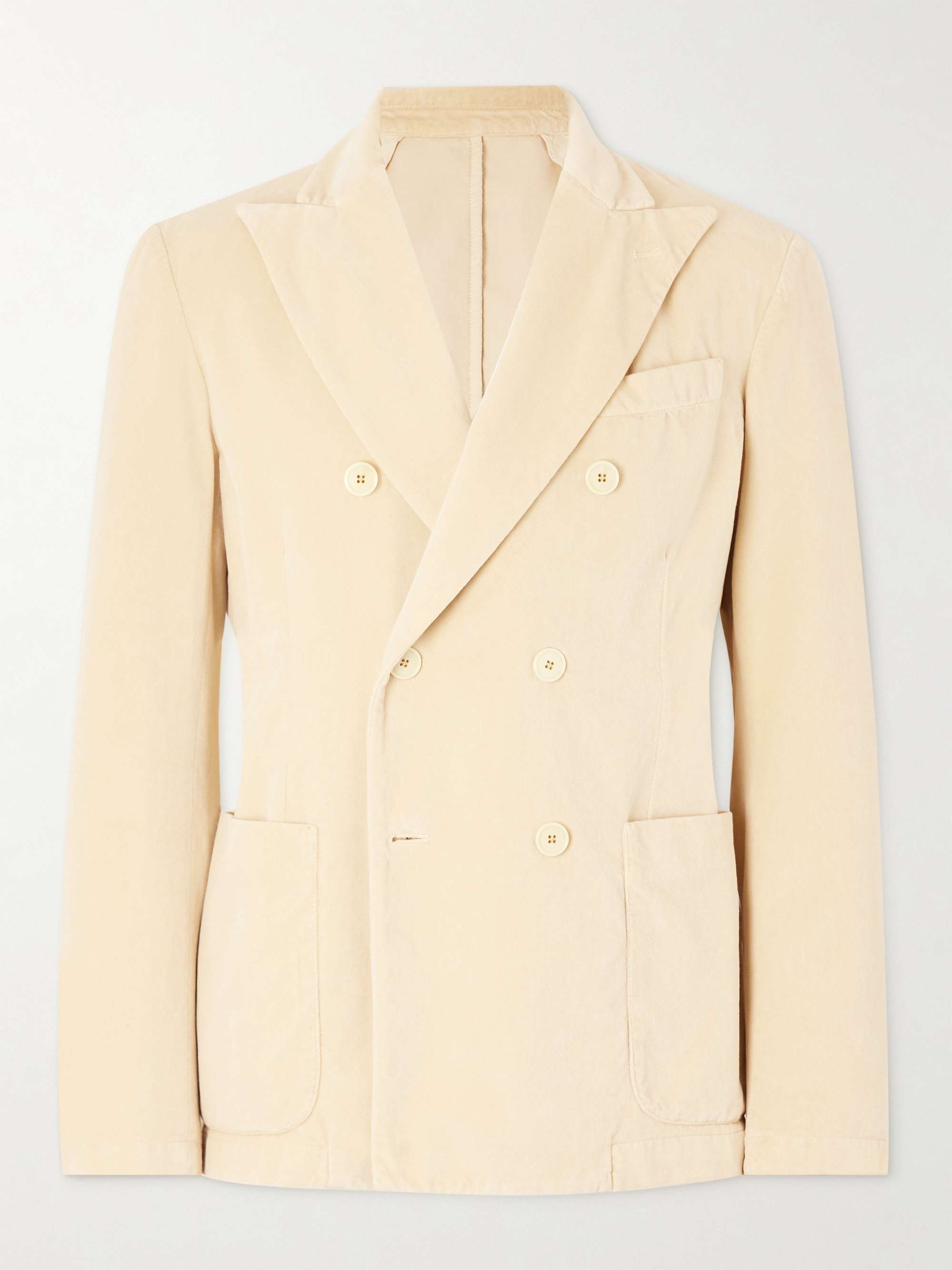 BARENA Double-Breasted Cotton-Velvet Suit Jacket for Men | MR PORTER