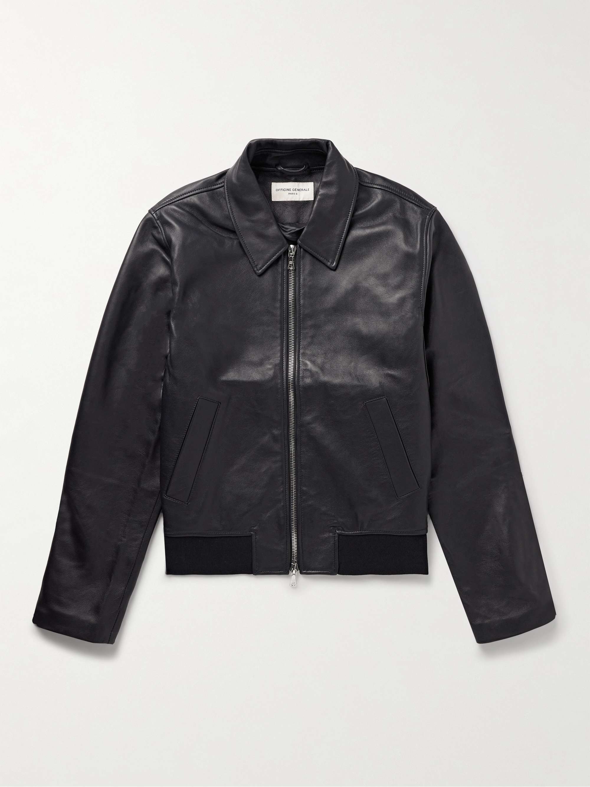 OFFICINE GÉNÉRALE Charles Slim-Fit Leather Jacket for Men | MR PORTER