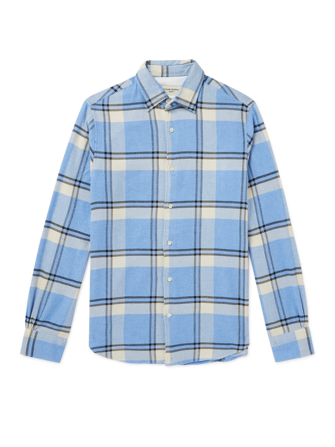 Officine Générale - Giacomo Checked Cotton Shirt - Men - Blue - XXL