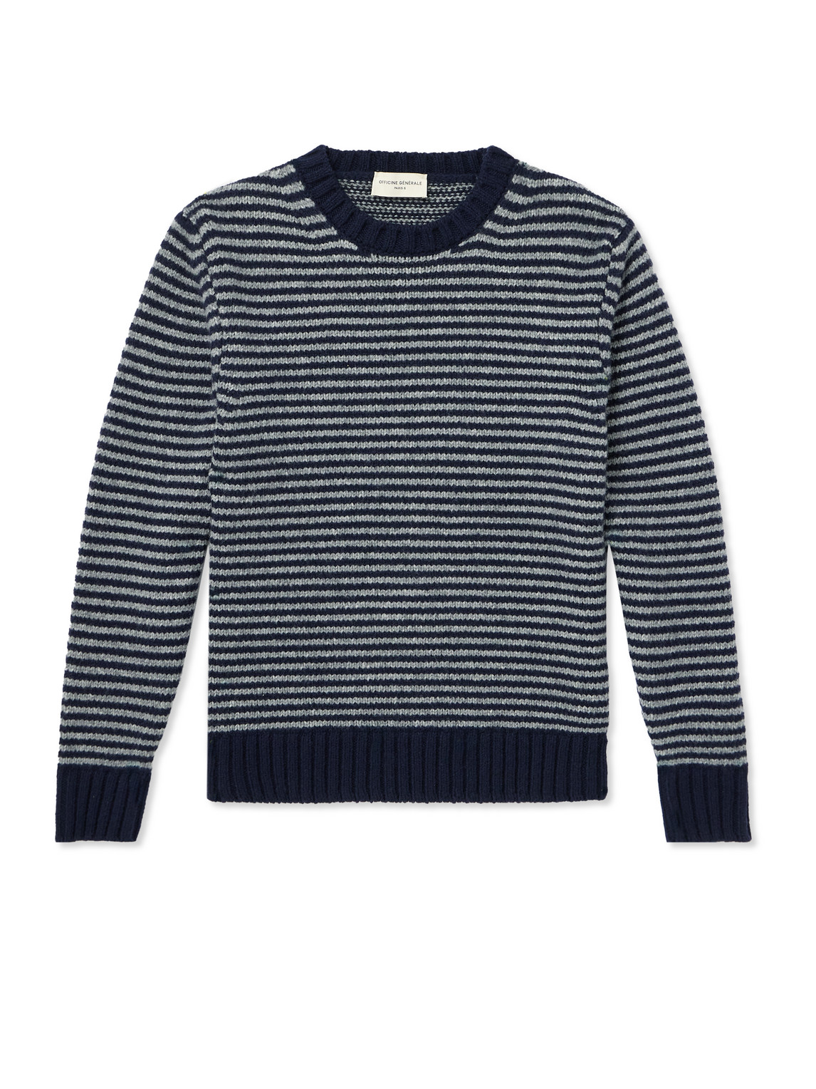 Officine Générale Marco Striped Merino Wool-Blend Sweater