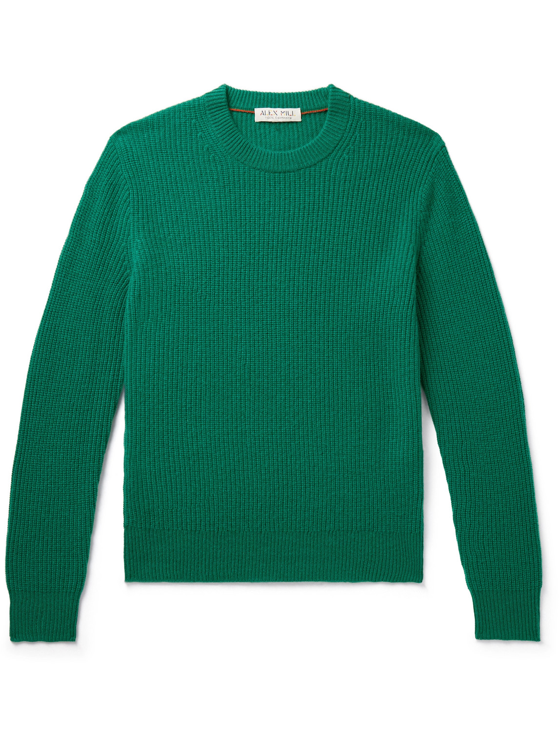 Alex Mill Jordan Ribbed Brushed-cashmere Sweater In Green