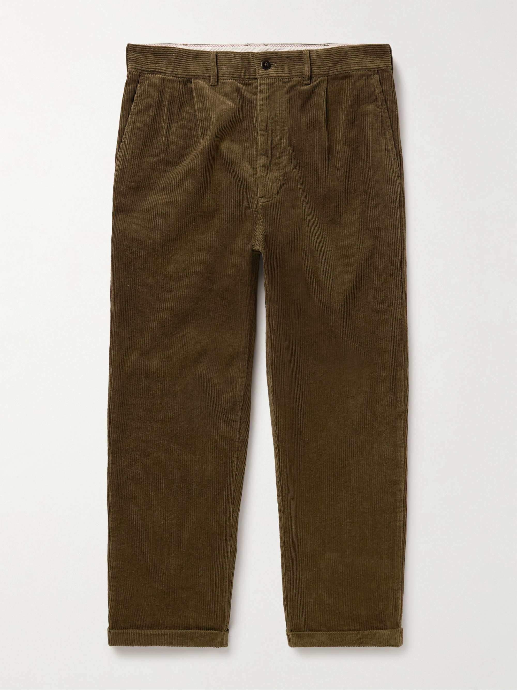 ALEX MILL Tapered Pleated Cotton-Corduroy Trousers for Men | MR PORTER