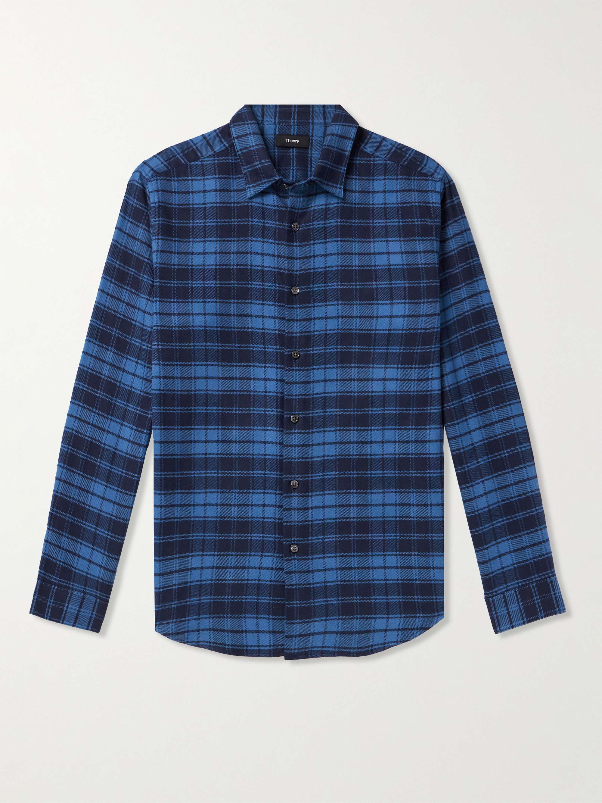 THEORY Irving Checked Cotton-Flannel Shirt for Men | MR PORTER