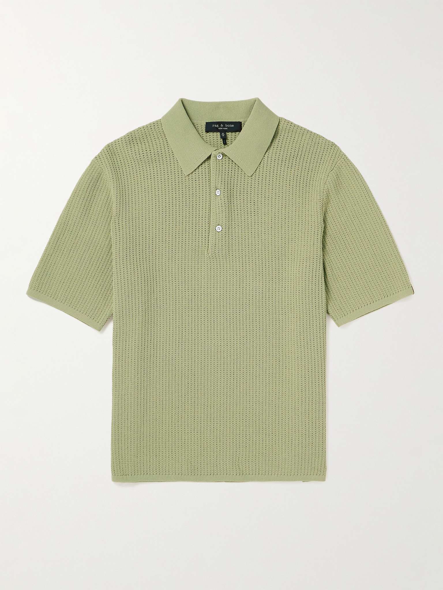 RAG & BONE Nolan CrochetKnit Polo Shirt for Men MR PORTER