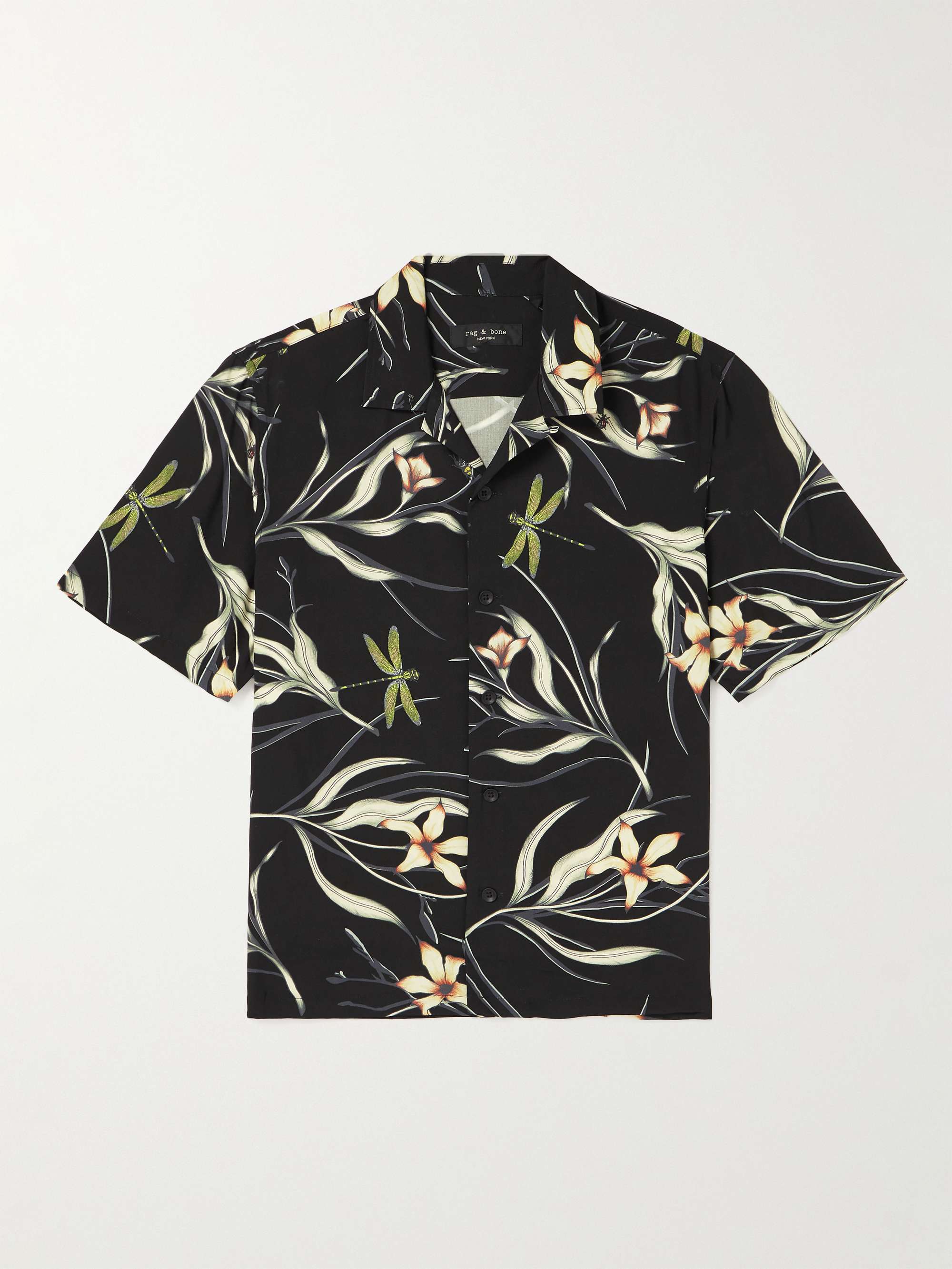 RAG & BONE Avery Convertible-Collar Printed Crepe Shirt for Men | MR PORTER