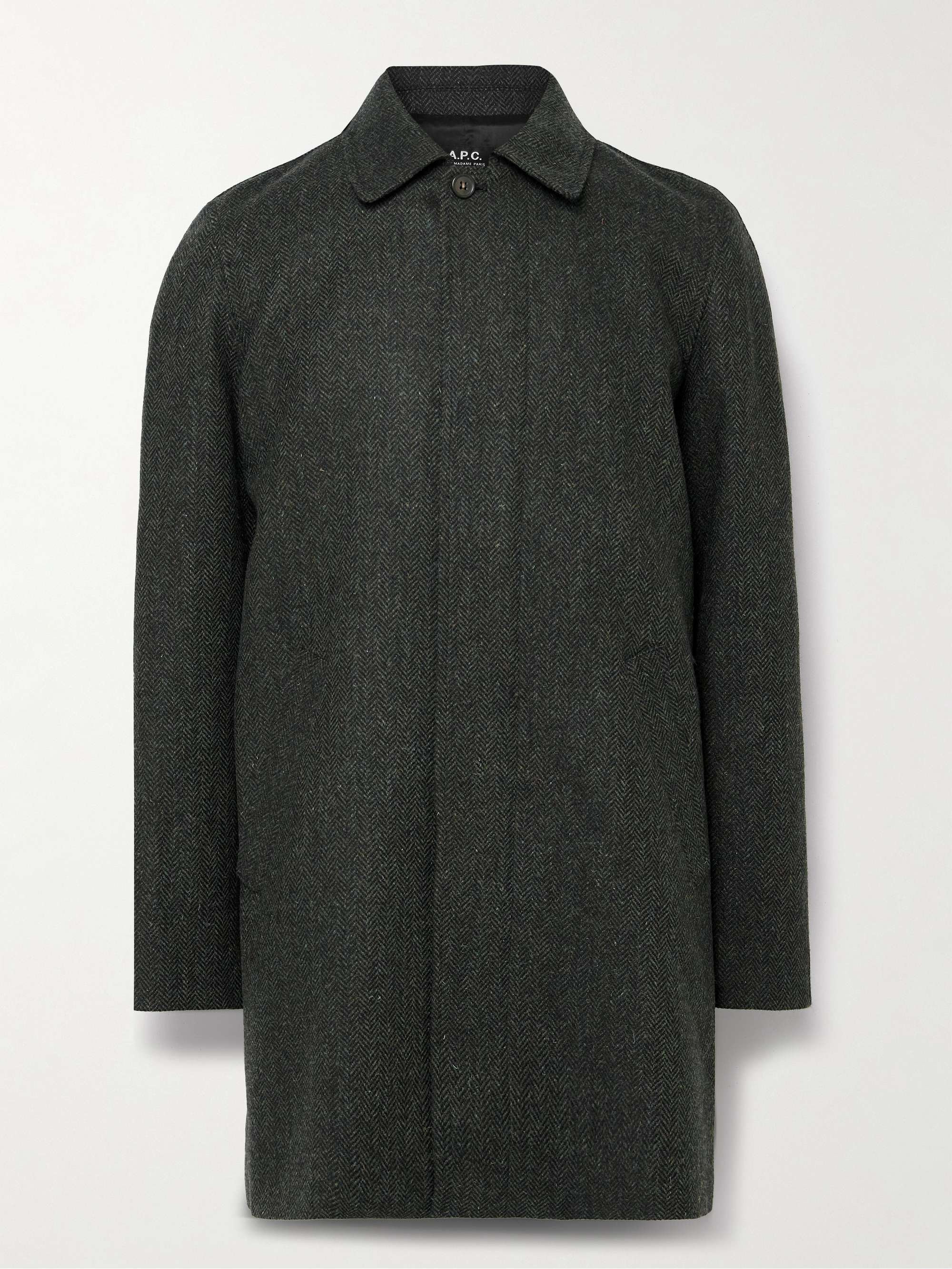 A.P.C. Pete Herringbone Virgin Wool Coat for Men | MR PORTER