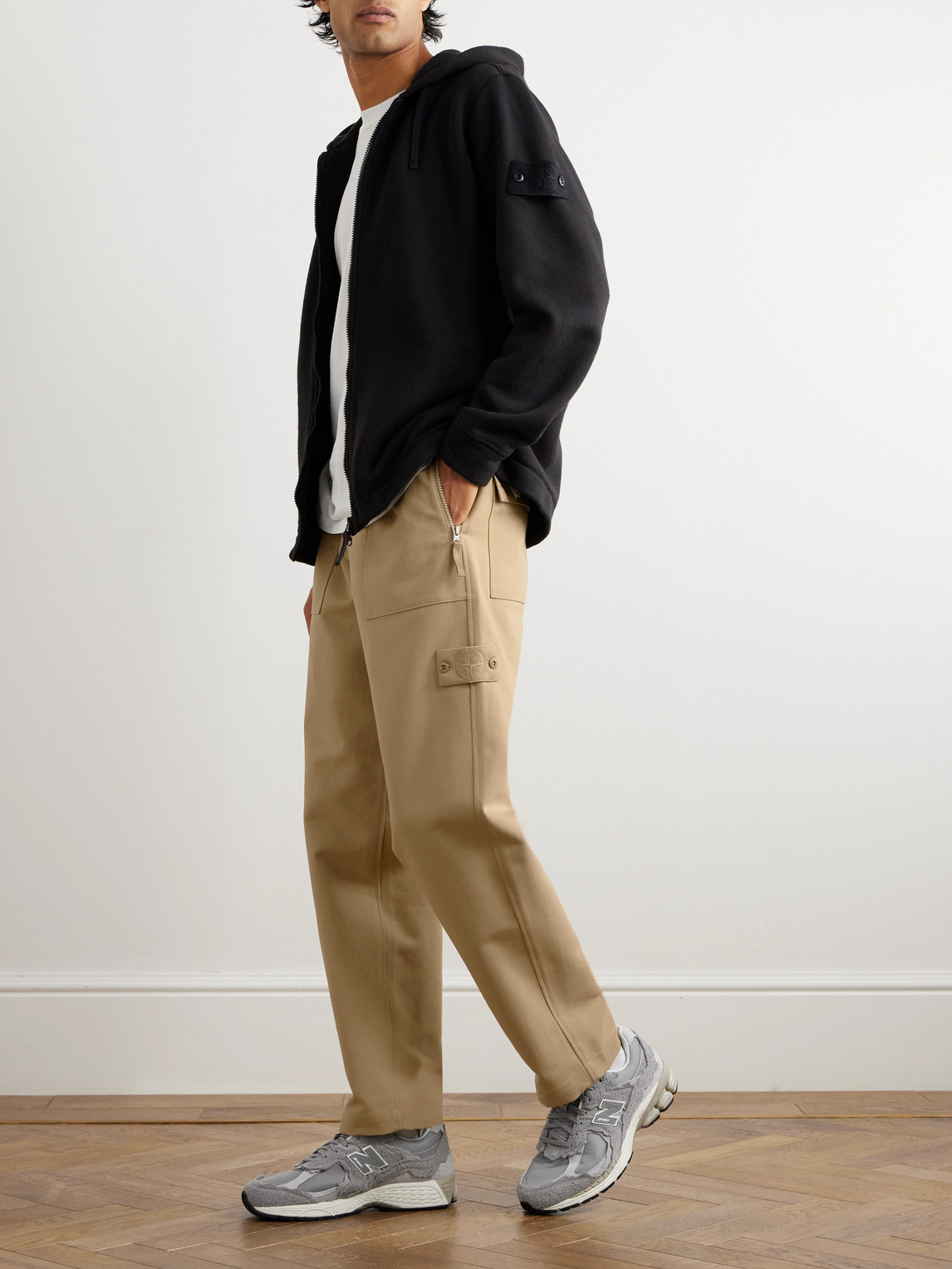 Stone Island Ghost Straight-Leg Cotton and Wool-Blend Trousers