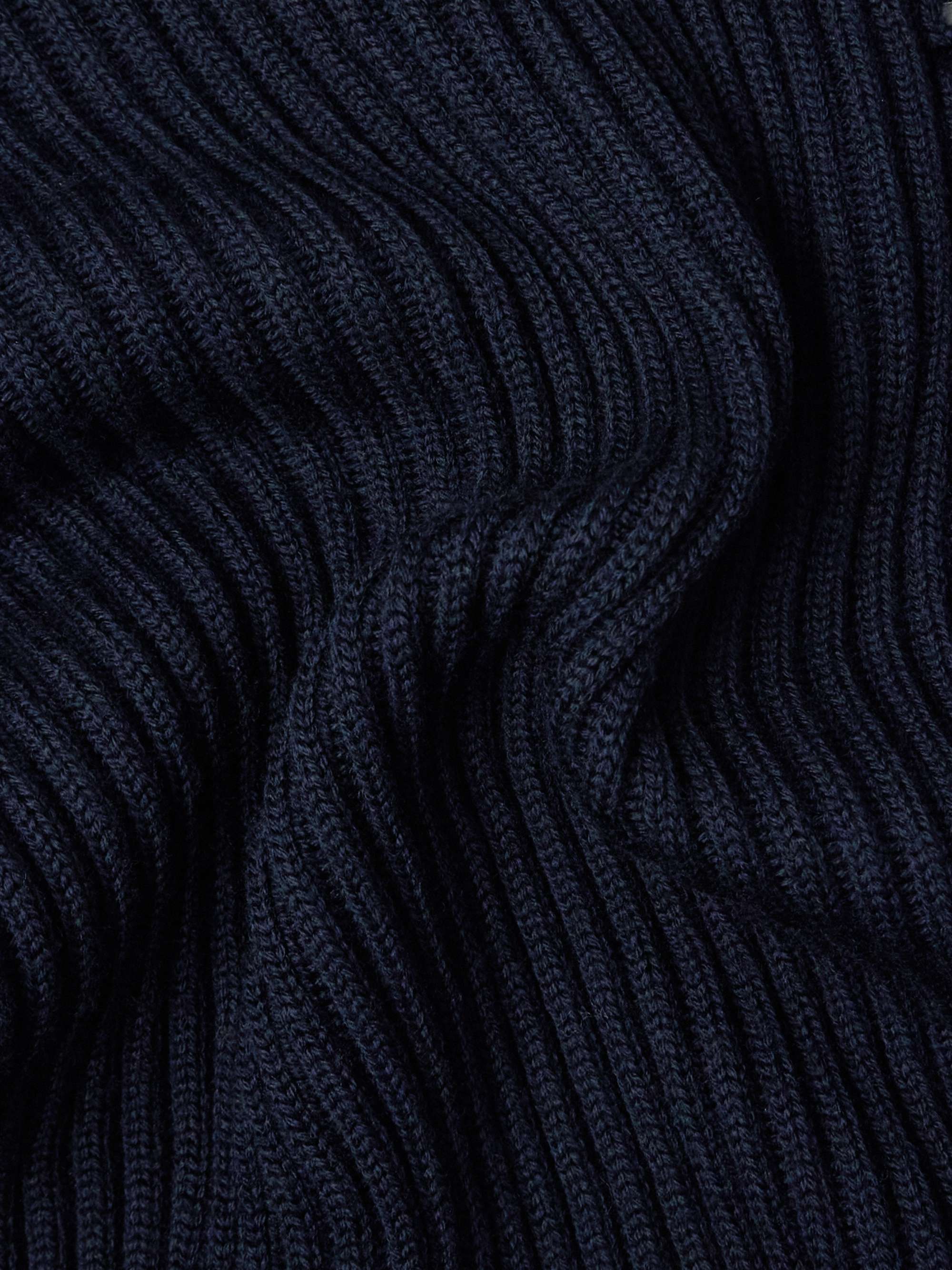STONE ISLAND Logo-Appliquéd Ribbed Wool Half-Zip Sweater for Men | MR ...