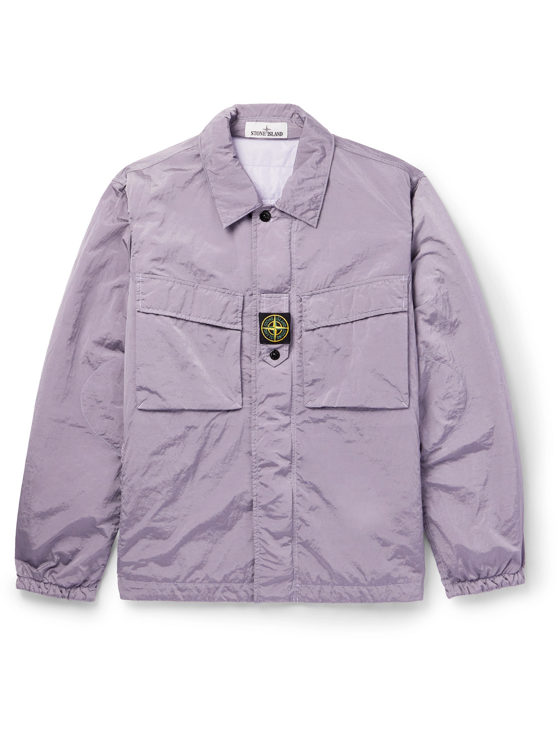 Stone Island Logo-appliquéd Garment-dyed Nylon Metal Jacket In Purple