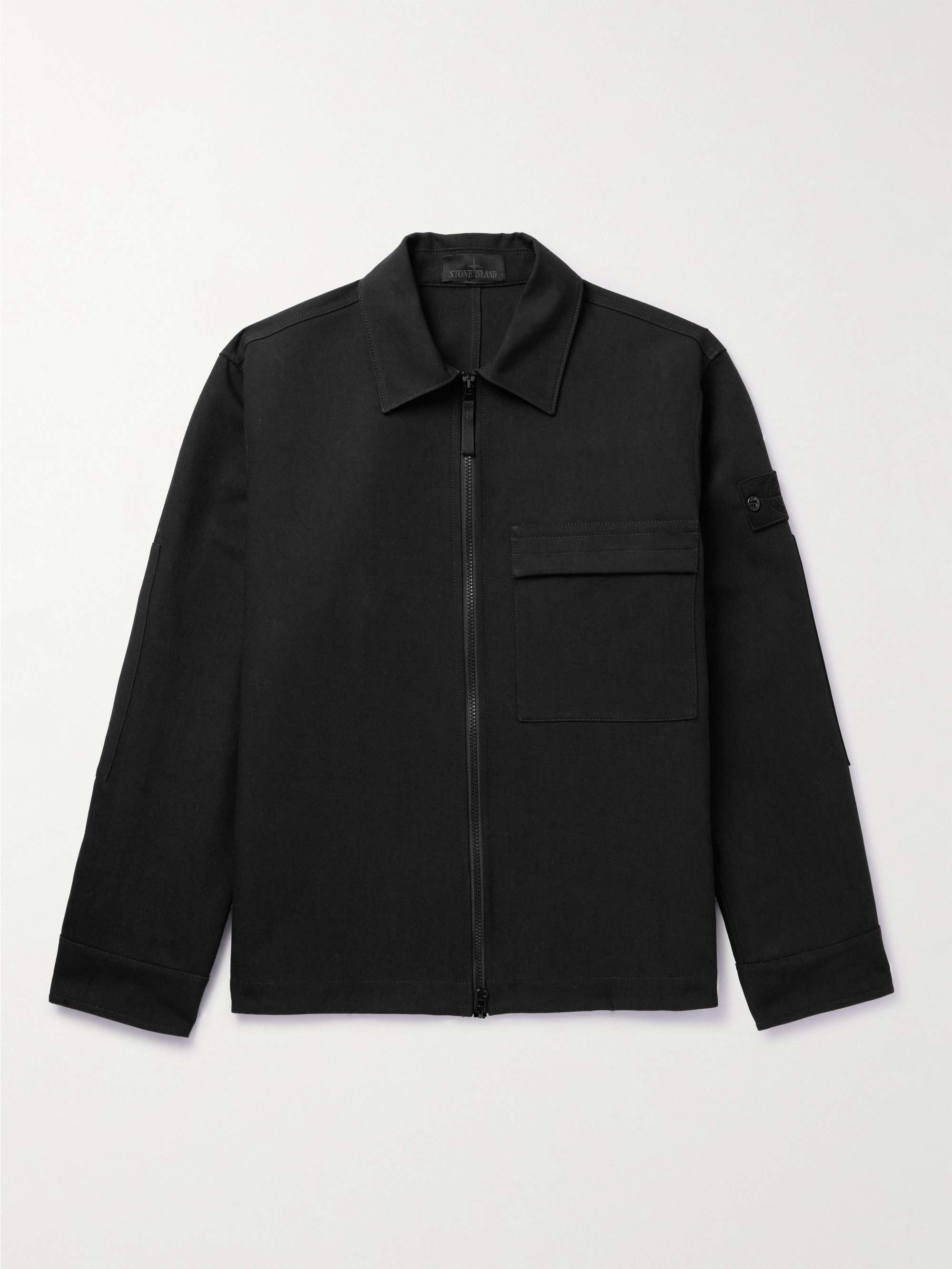 STONE ISLAND Ghost Logo Appliqu d Wool Overshirt for Men MR PORTER