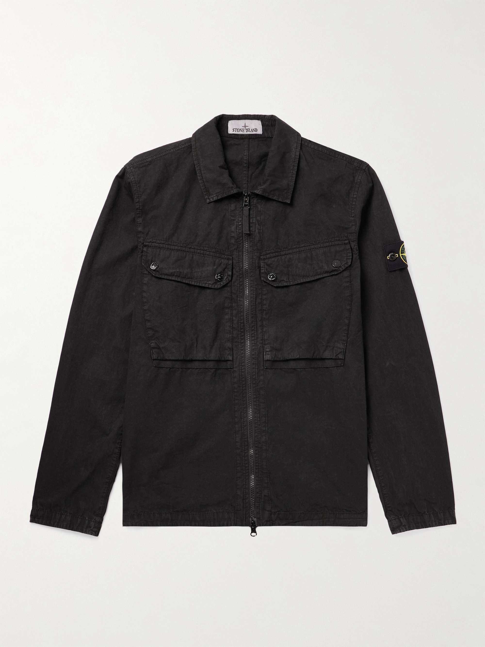 ストーンアイランド OVERSHIRT コットン オーバー シャツ ブラック