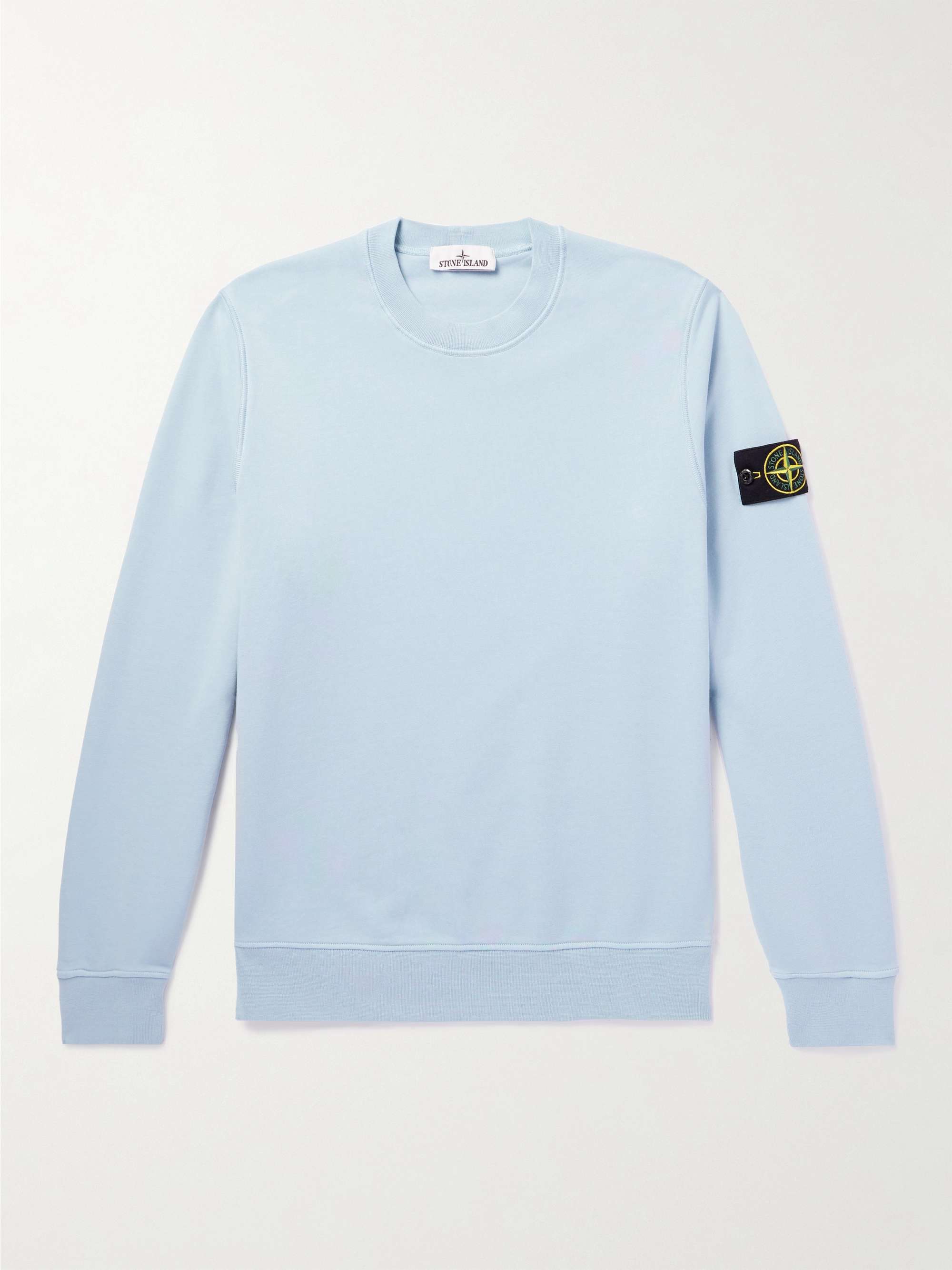 STONE ISLAND Logo-Appliquéd Cotton-Jersey Sweatshirt for Men