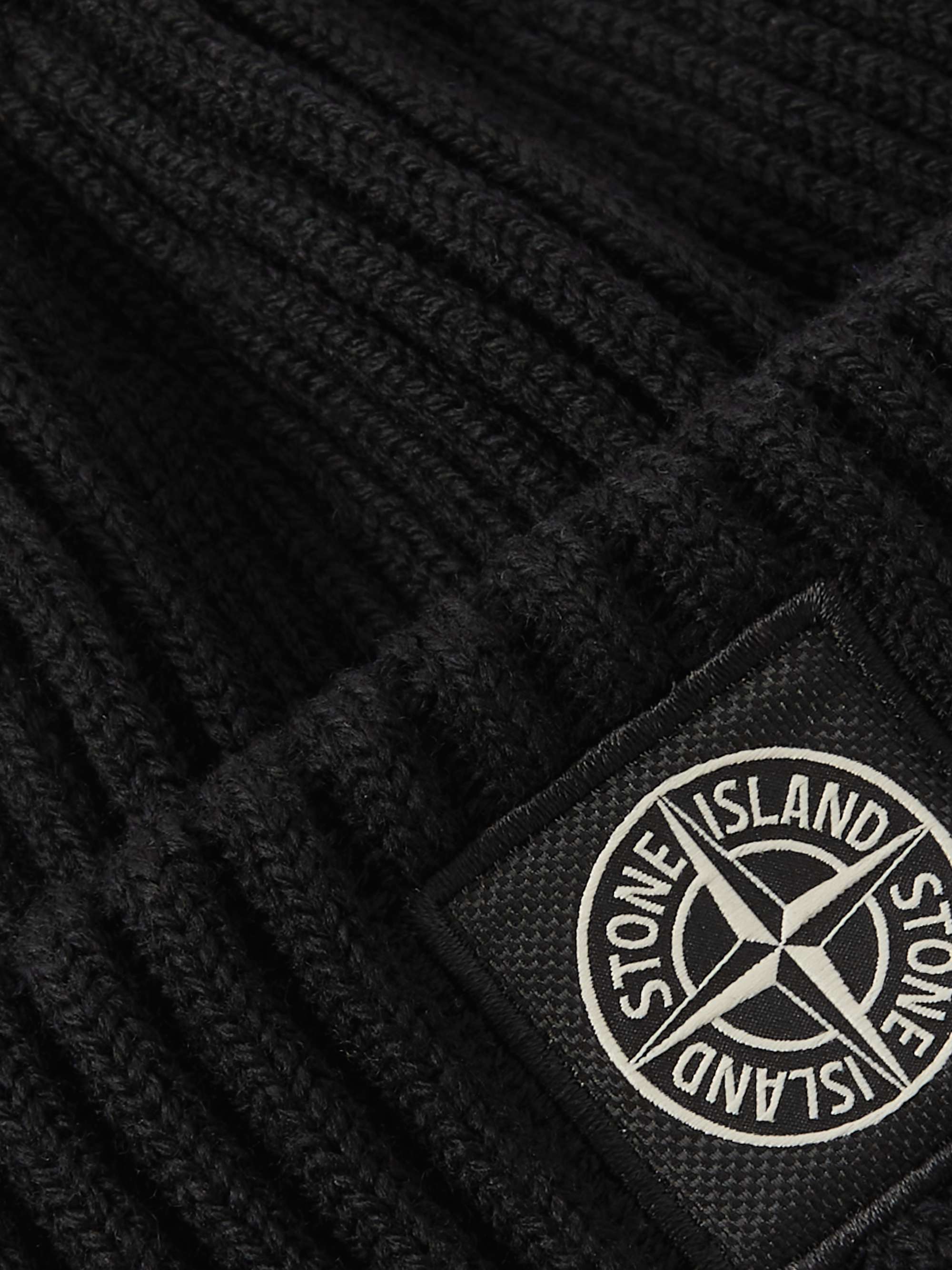 Stone Island Men's Patch Ribbed-Knit Beanie