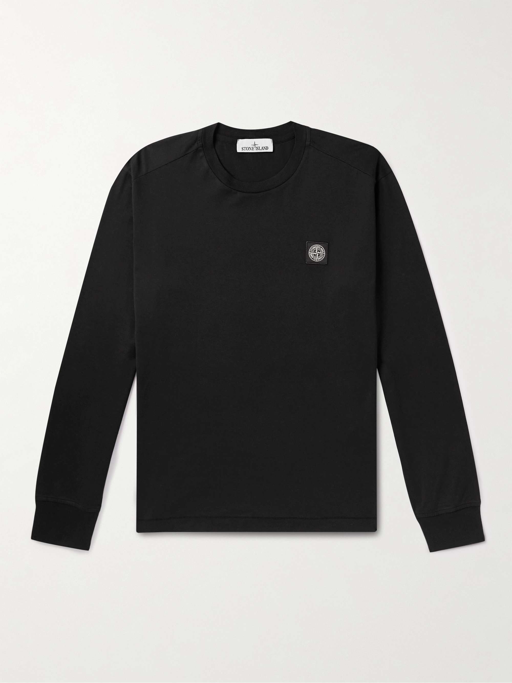 STONE ISLAND Logo-Appliquéd Garment-Dyed Cotton-Jersey T-Shirt for