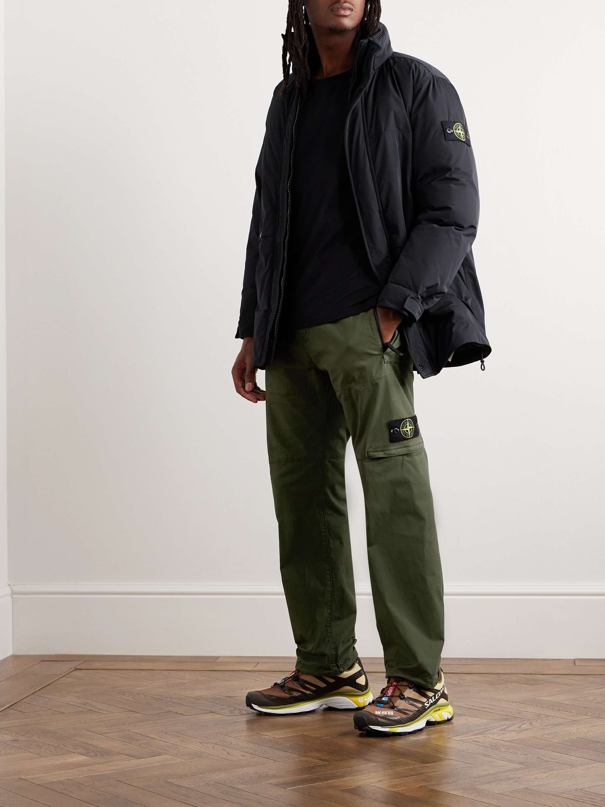 Stone Island - Slim-Fit Cotton-Blend Twill Cargo Trousers - Black Stone  Island